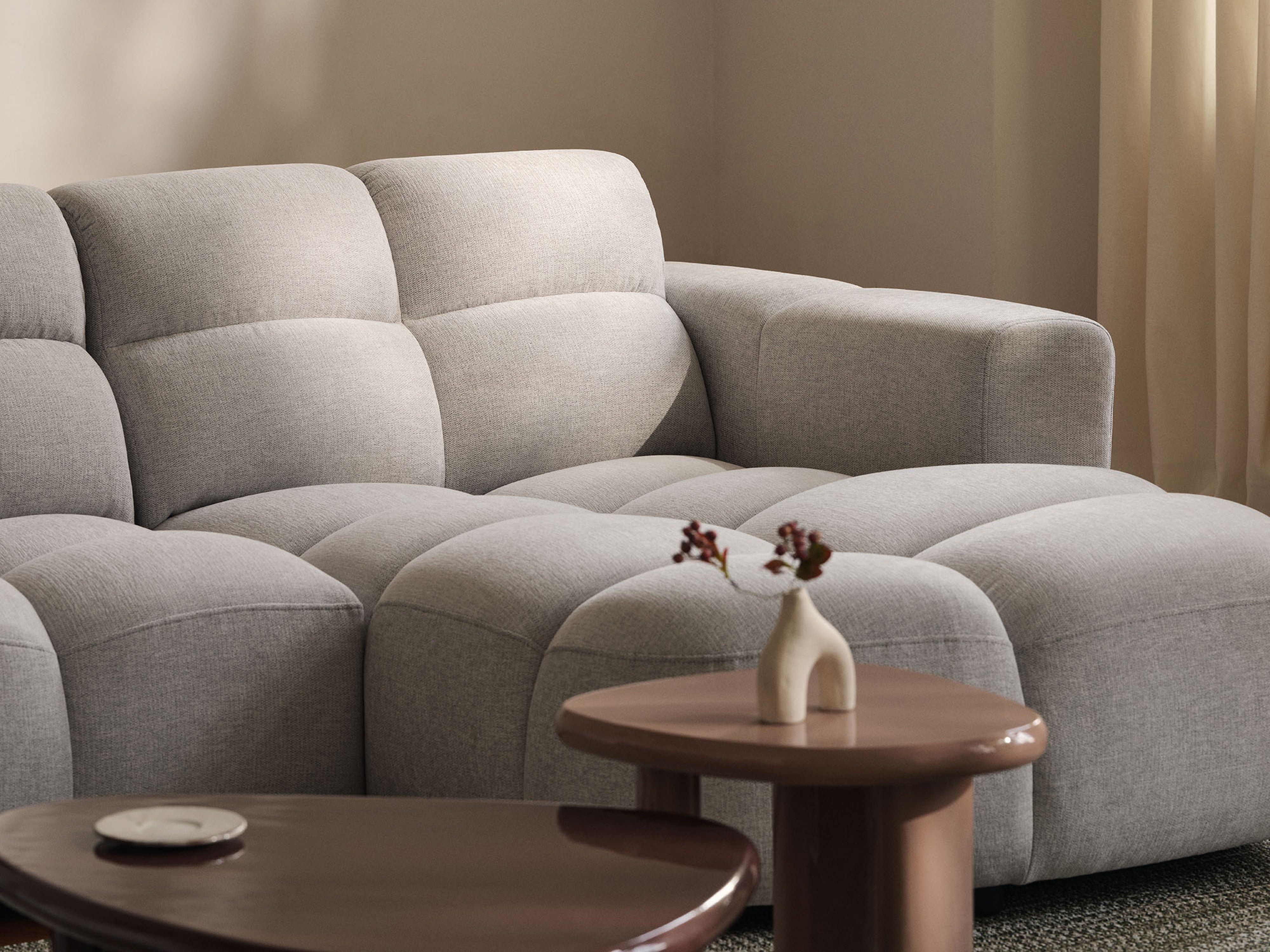 Sofa aksamitna 3-osobowa LISA jasnobeżowy