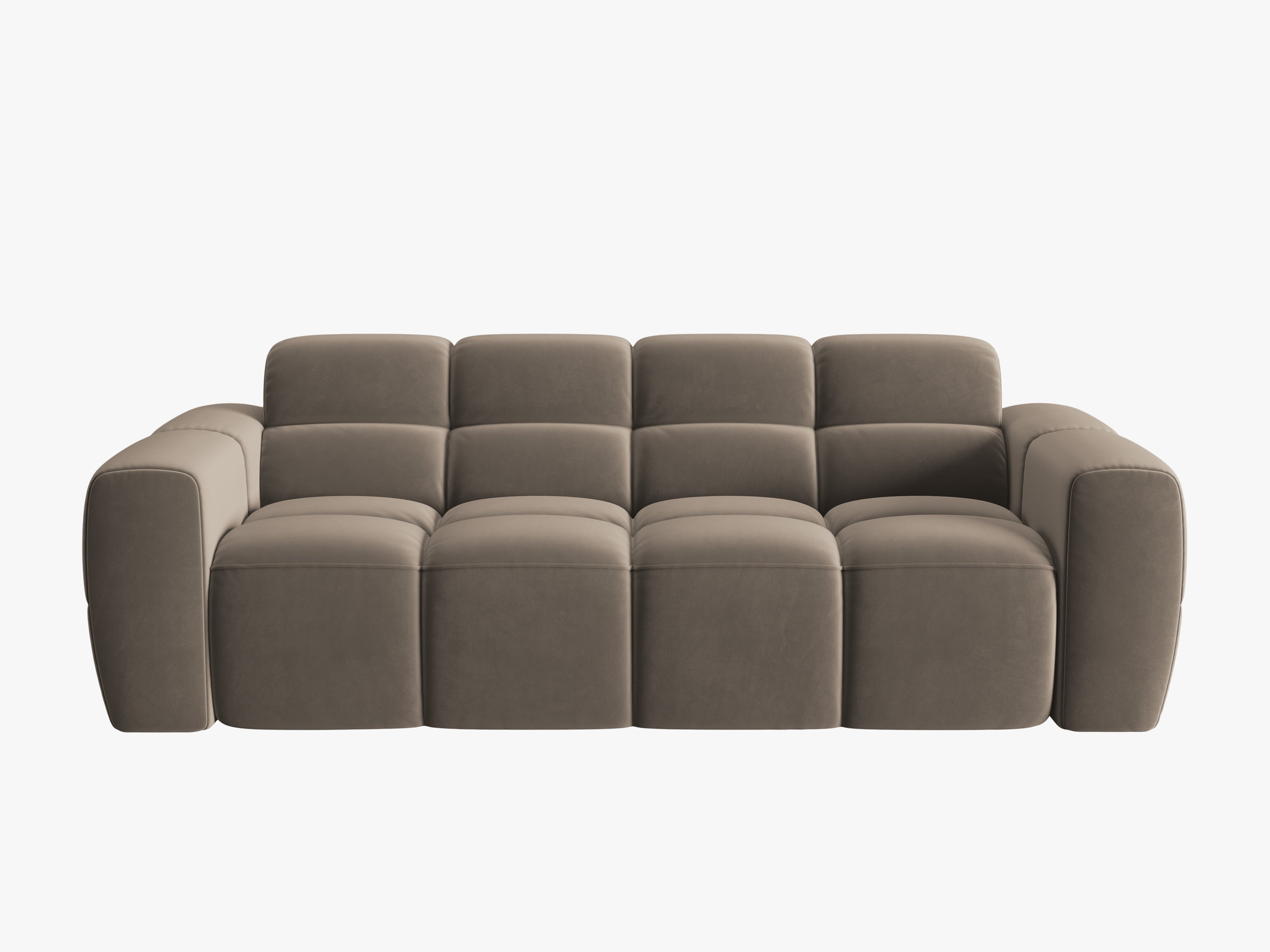 Sofa aksamitna 3-osobowa LISA jasnobrązowy