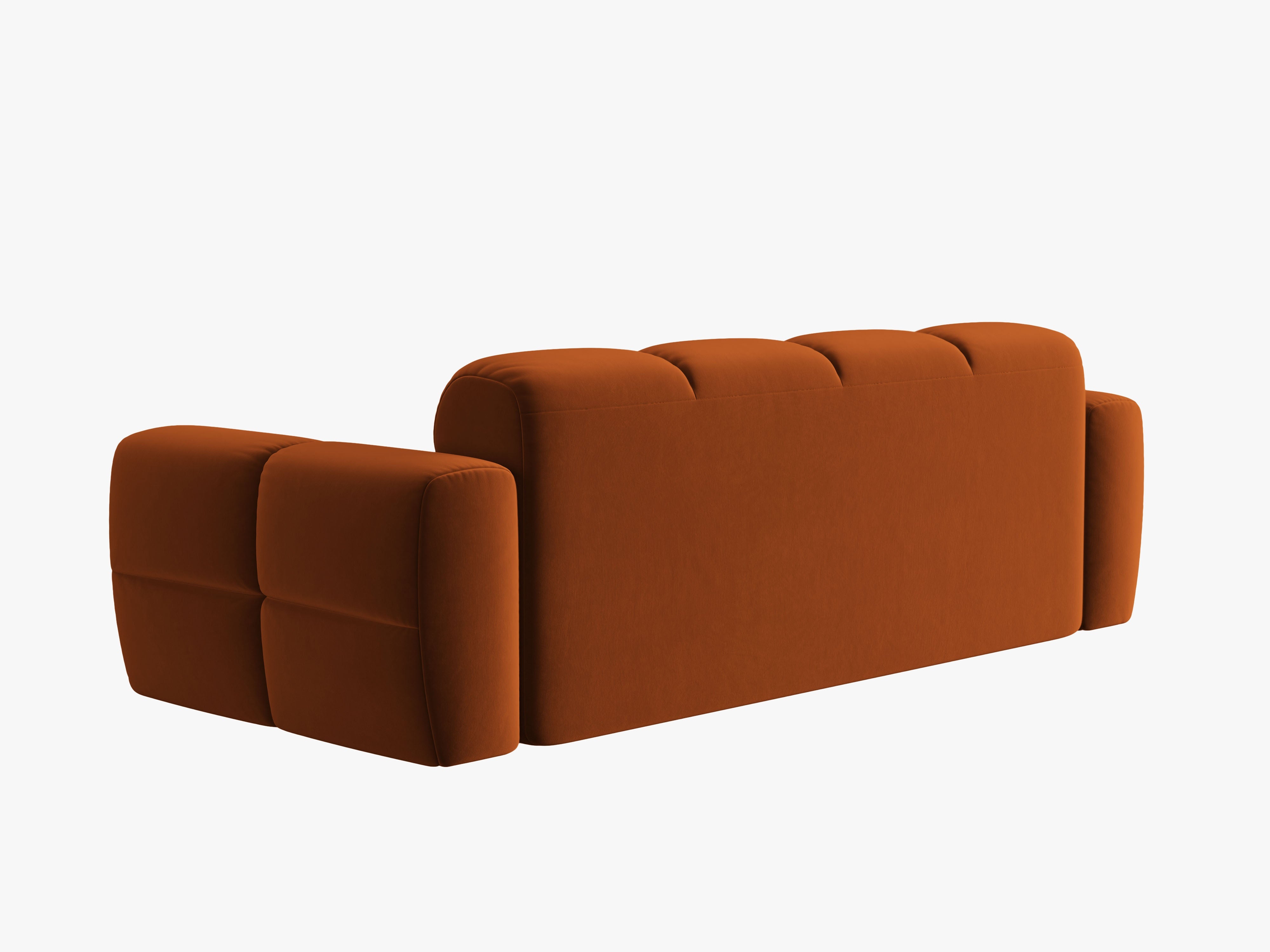 Sofa aksamitna 3-osobowa LISA terracotta
