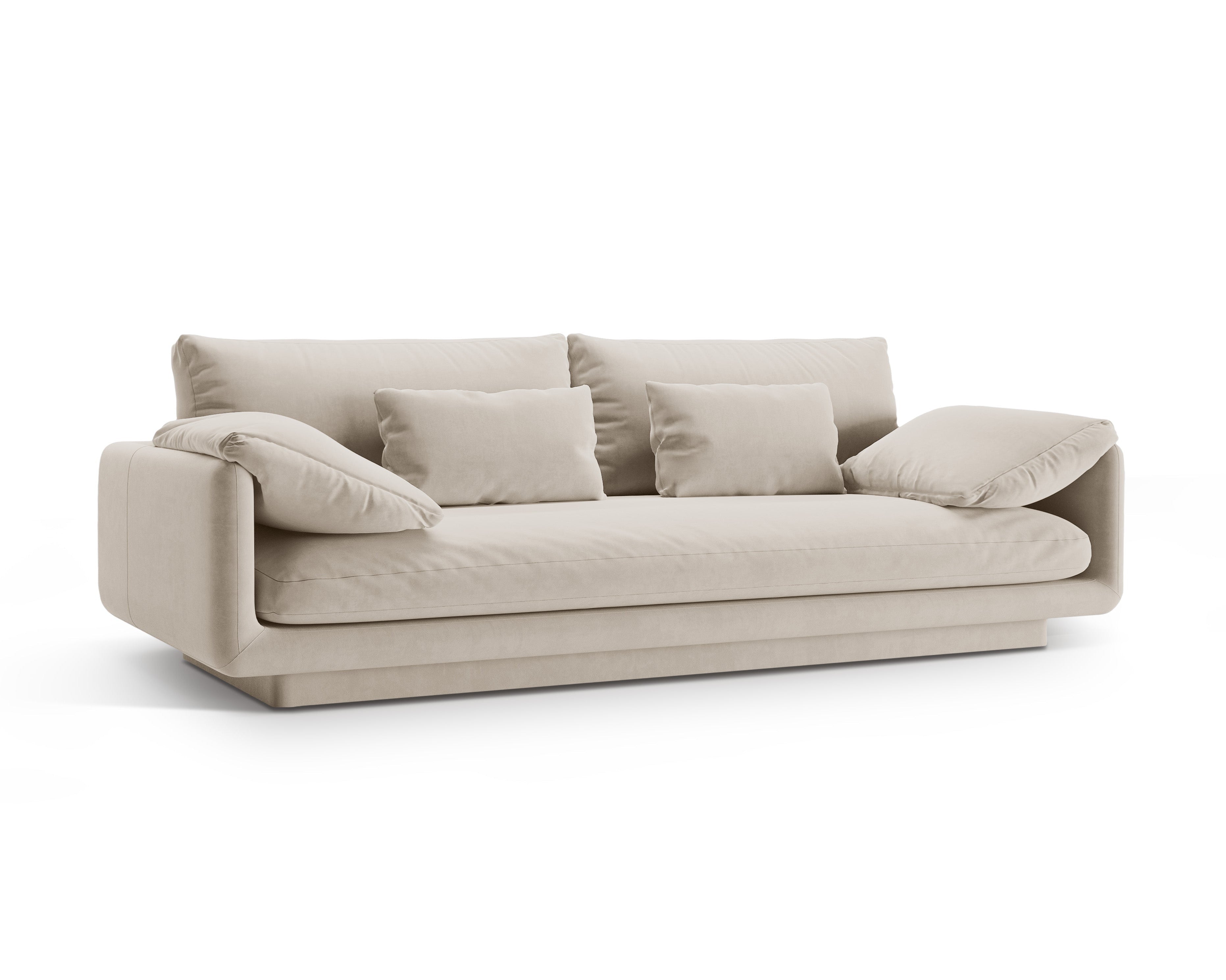 Sofa aksamitna 3-osobowa TORINO ecru