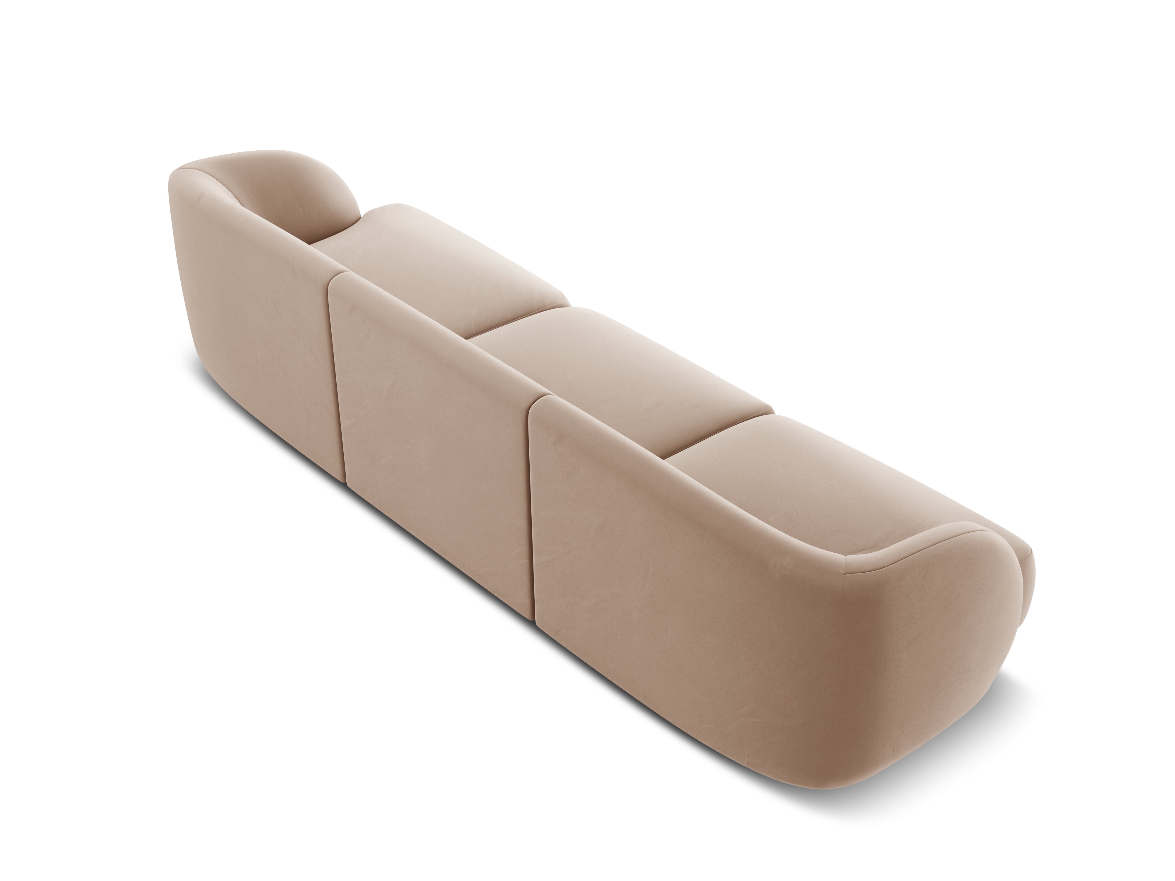 Sofa aksamitna 3-osobowa MILEY cappuccino Micadoni    Eye on Design