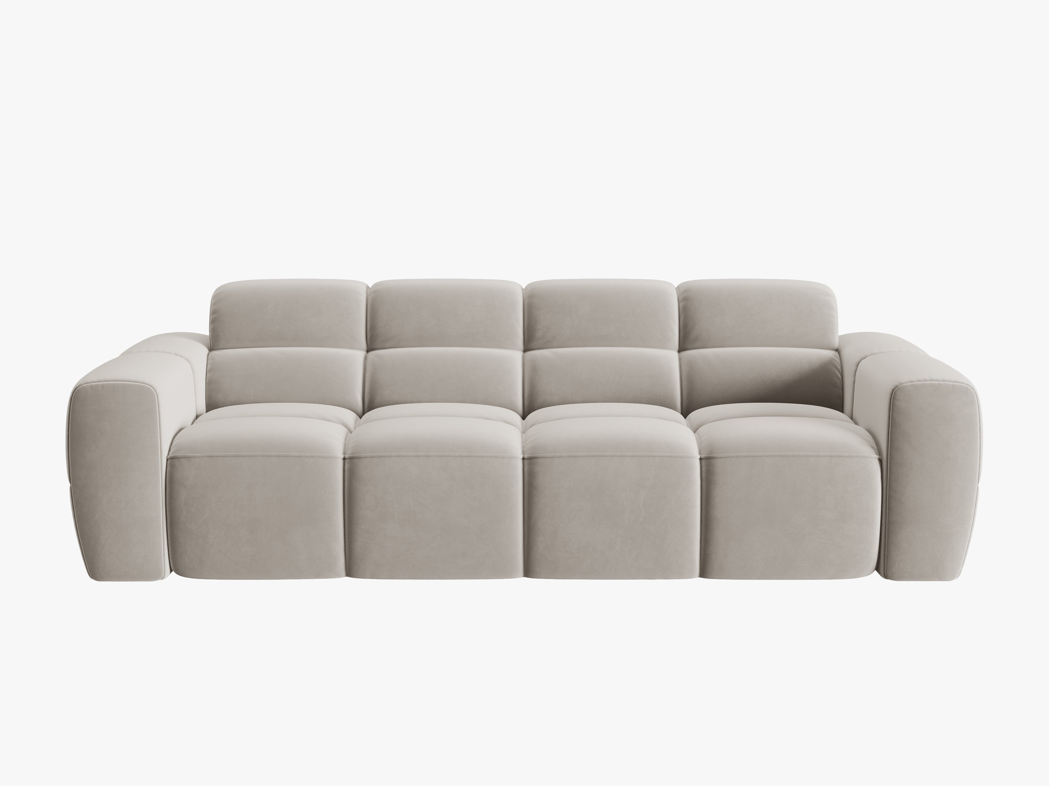 Sofa aus Samt für 4 Personen LISA hellbeige [Monika] [Julia spr]
