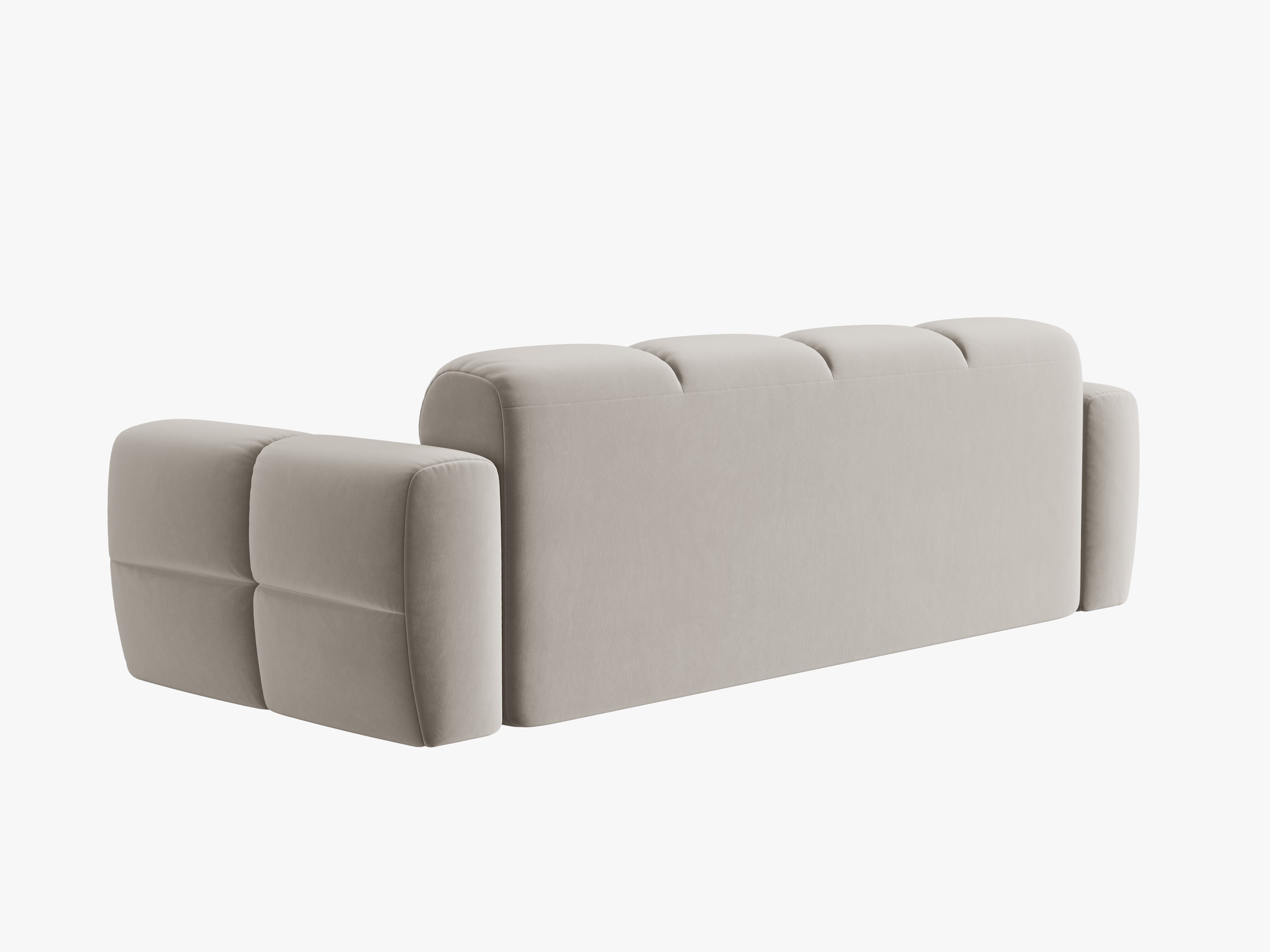 Sofa aus Samt für 4 Personen LISA hellbeige [Monika] [Julia spr]