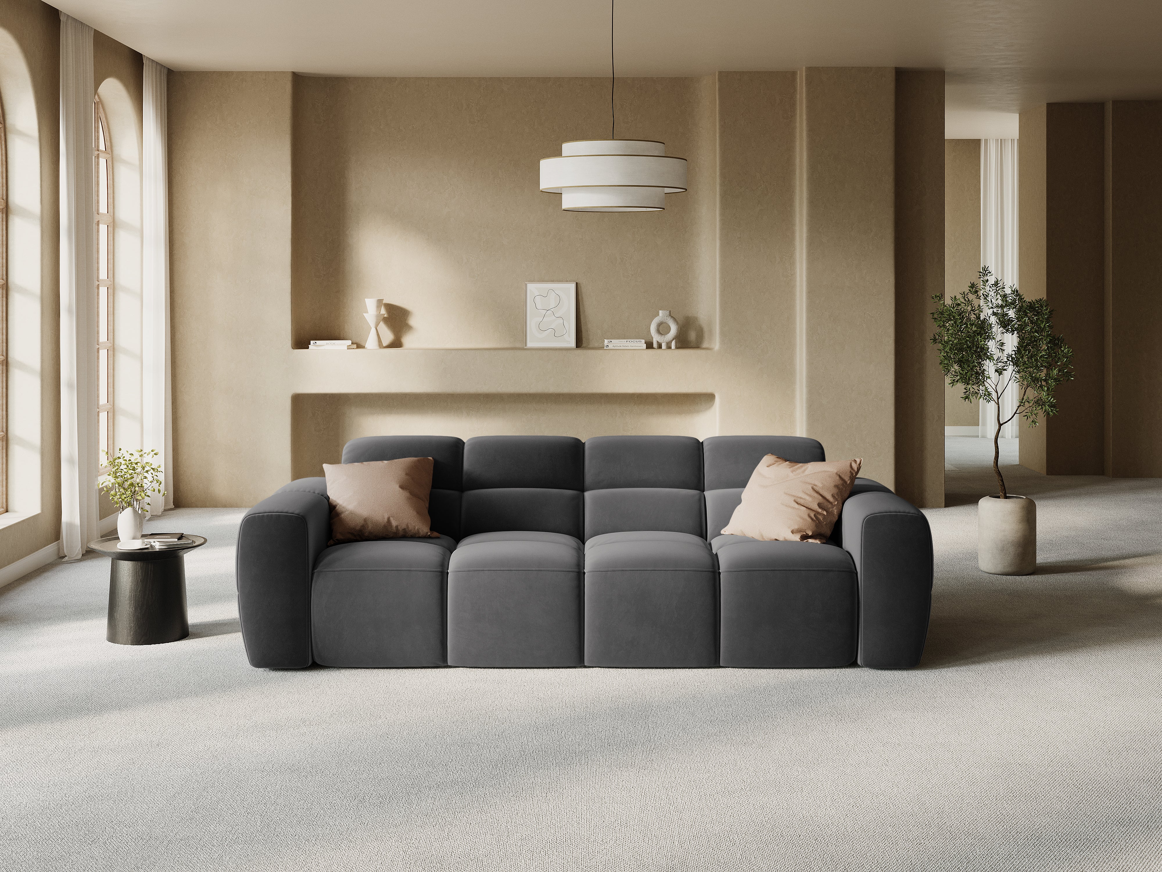 Sofa 4-osobowa LISA ciemnoszary szenil