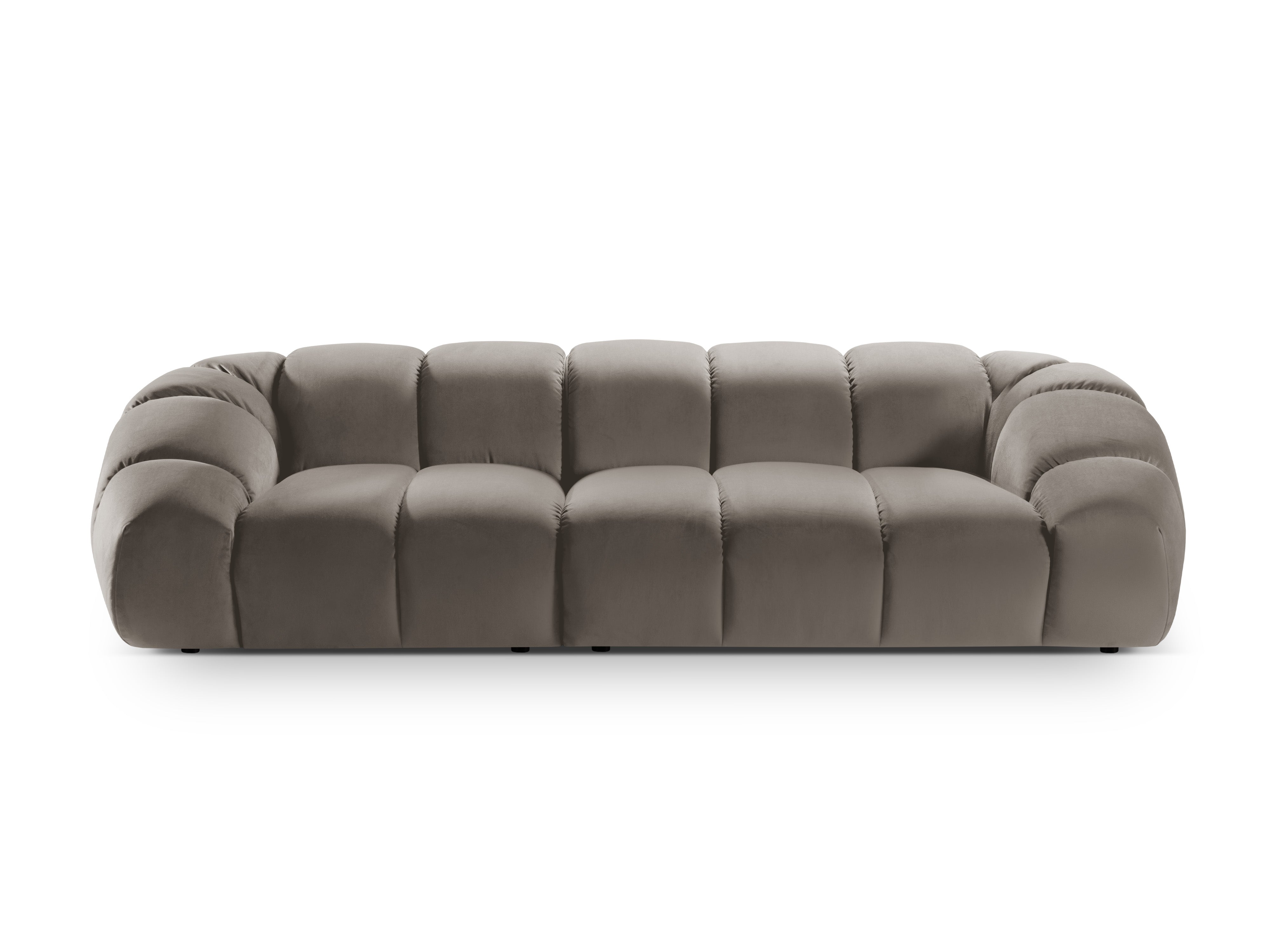 Sofa aksamitna 4-osobowa DIANA szarobrązowy