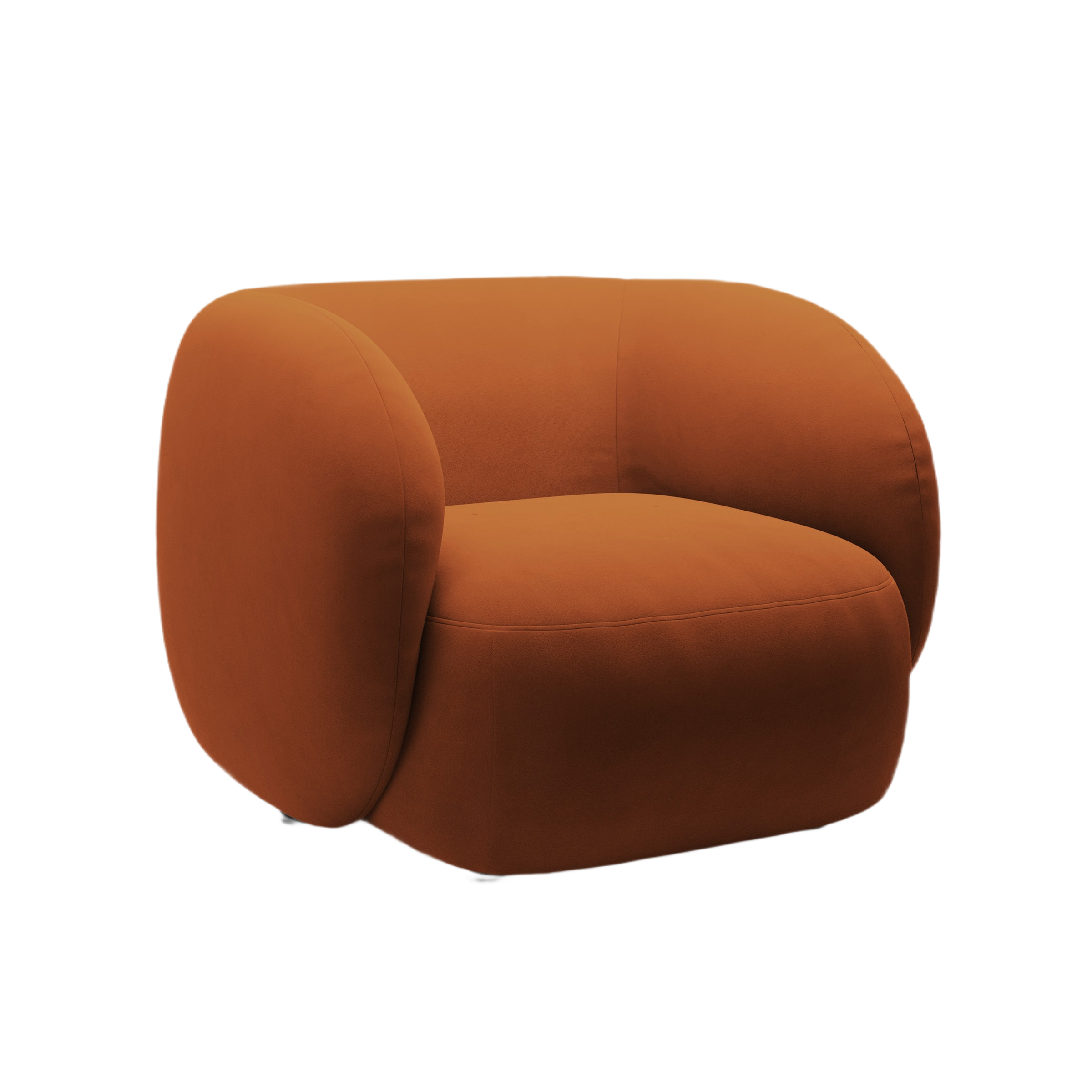 Fotel aksamitny KATE terracotta
