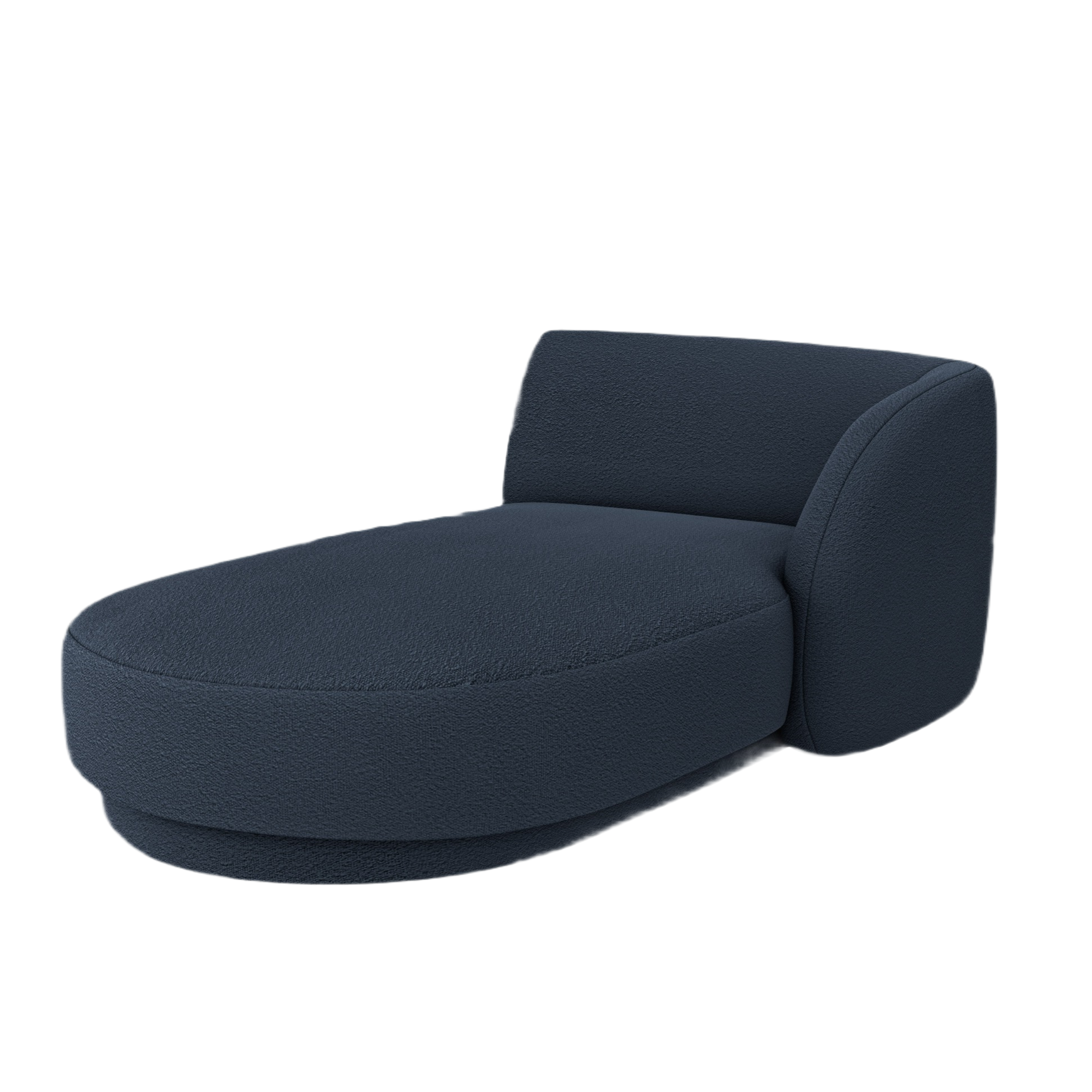 Right-facing chaise longue MILEY dark blue boucle