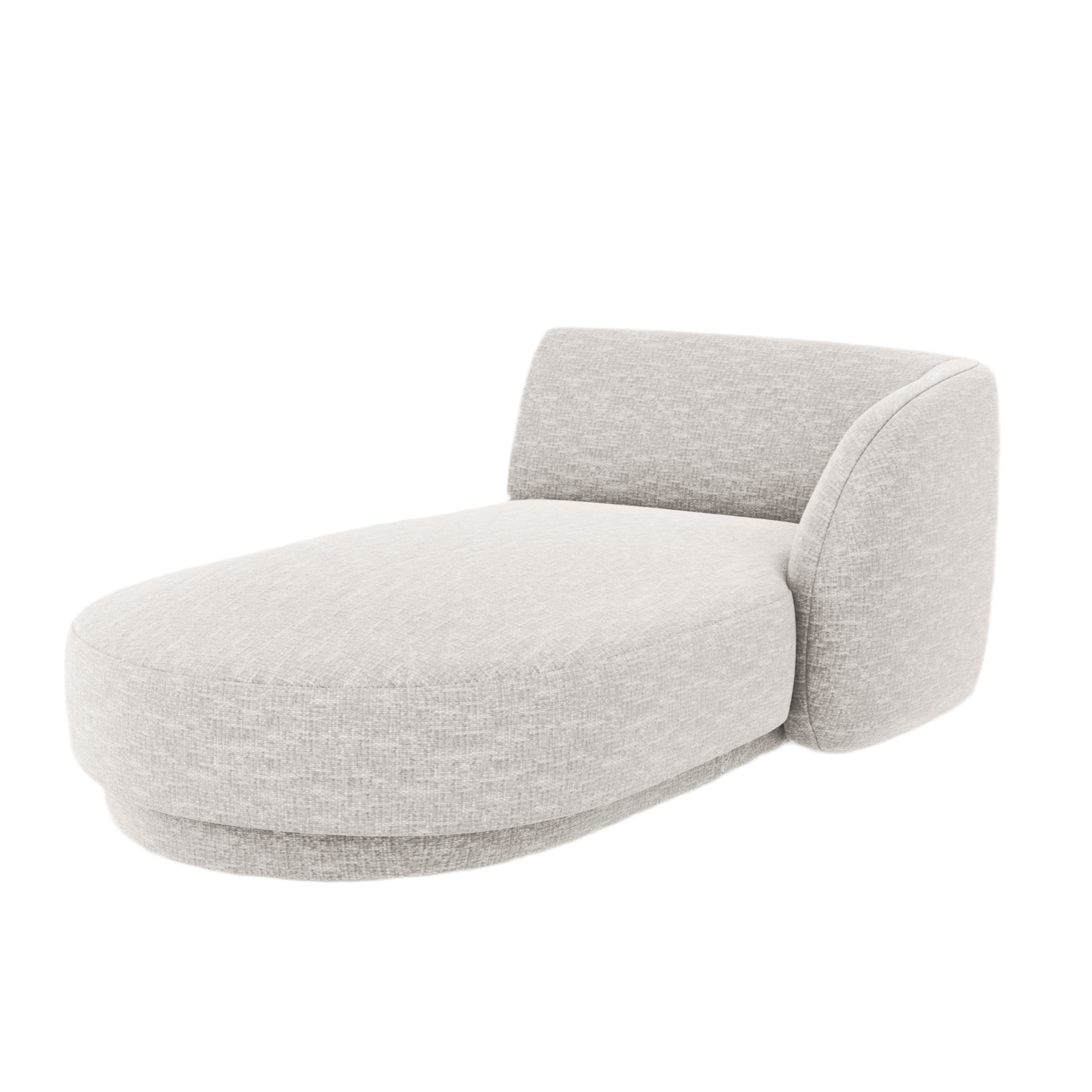 Right-facing chaise longue MILEY light gray silky chenille