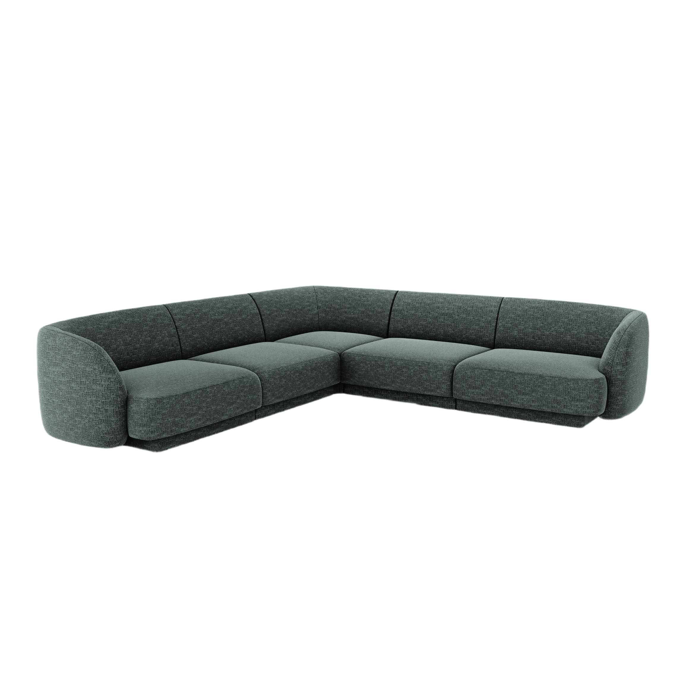 Symmetrical Corner Sofa MILEY Petrol Silky Chenille