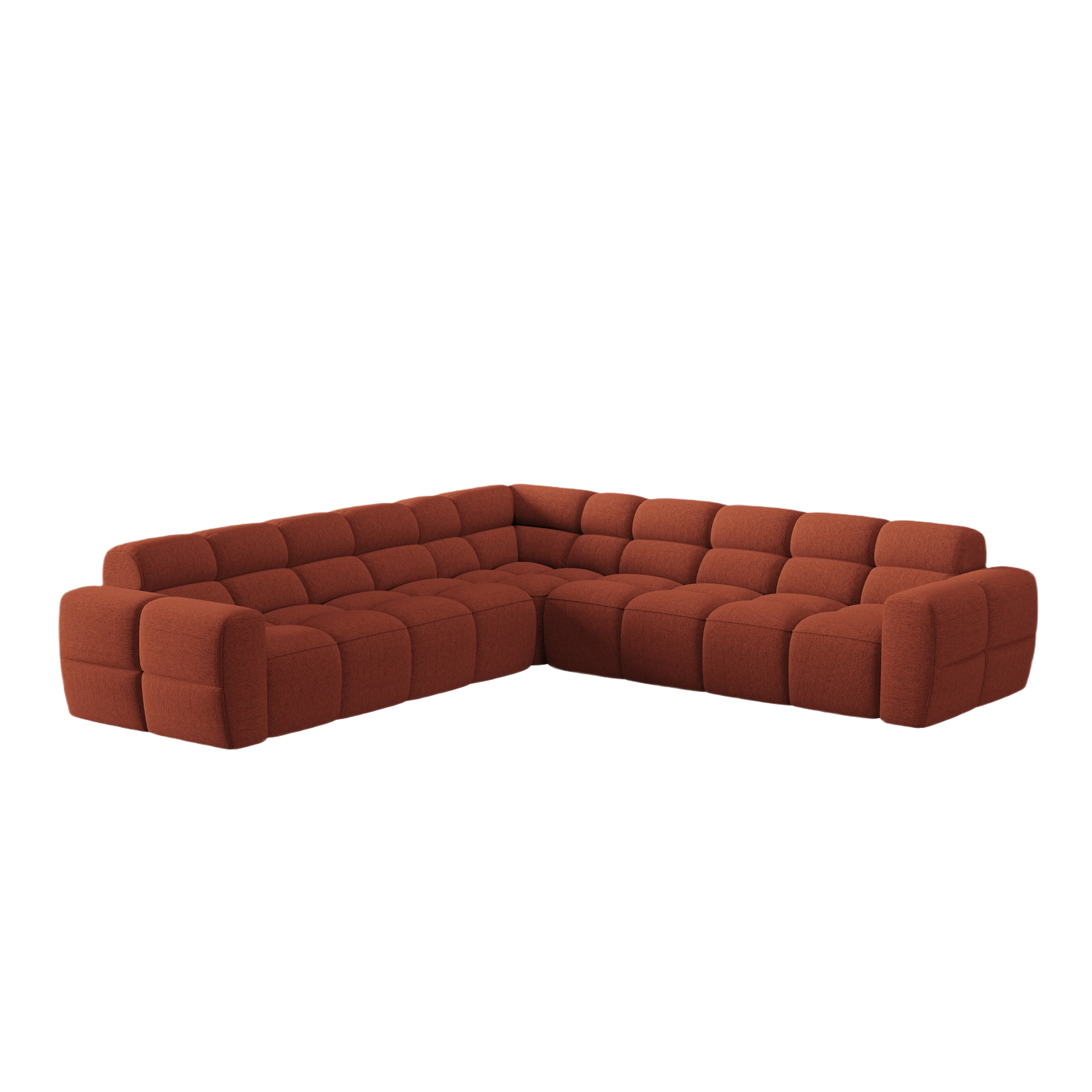 Symmetrical Corner Sofa LISA Terracotta Chenille