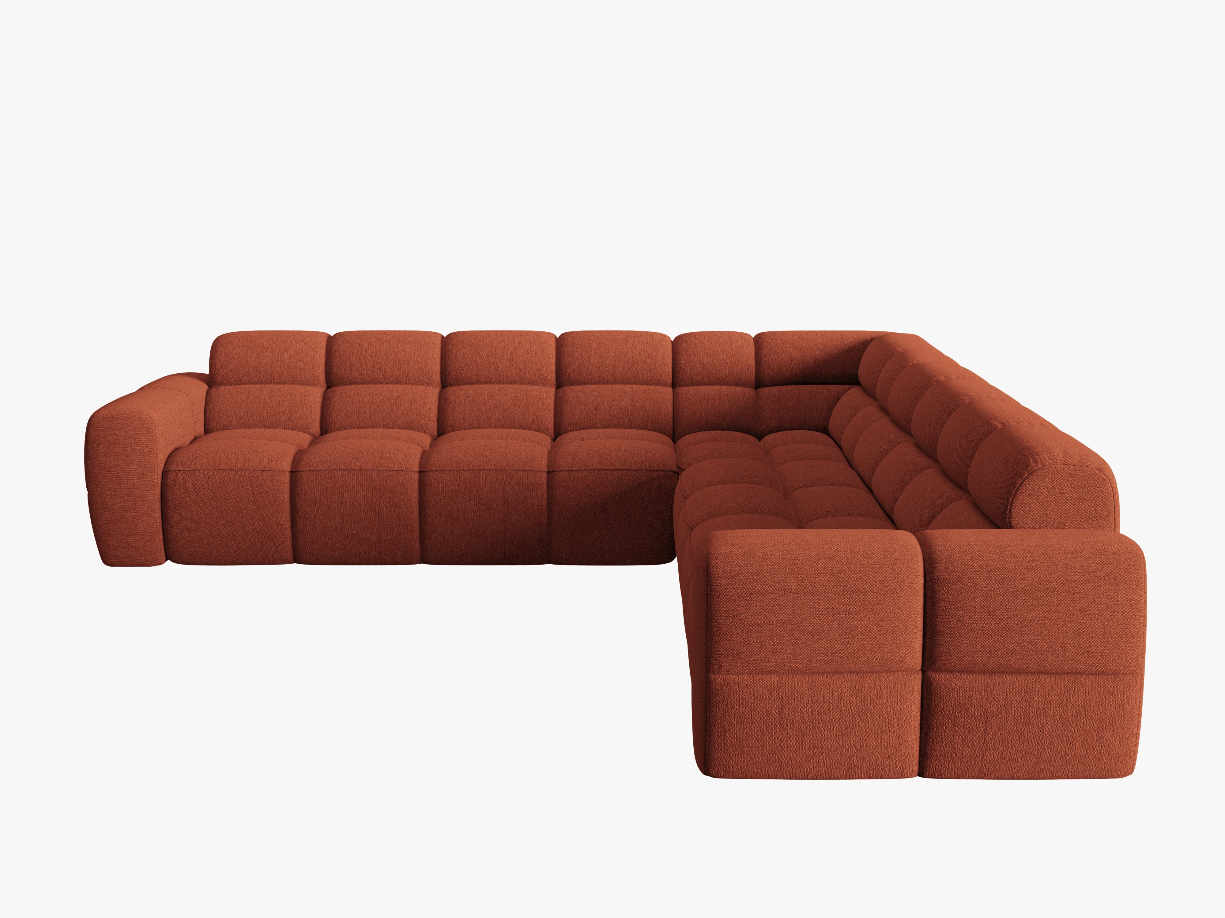 Symmetrical Corner Sofa LISA Terracotta Chenille