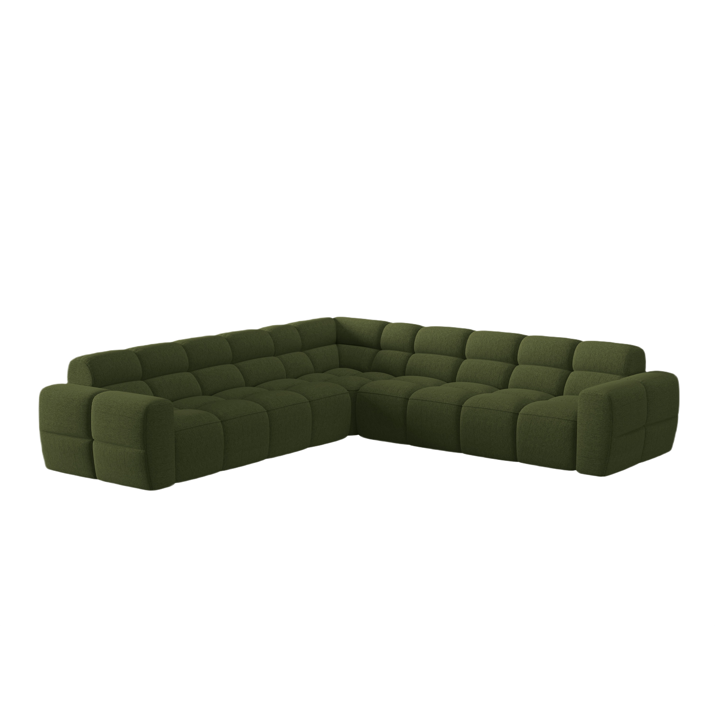 Symmetrical Corner Sofa LISA Green Chenille