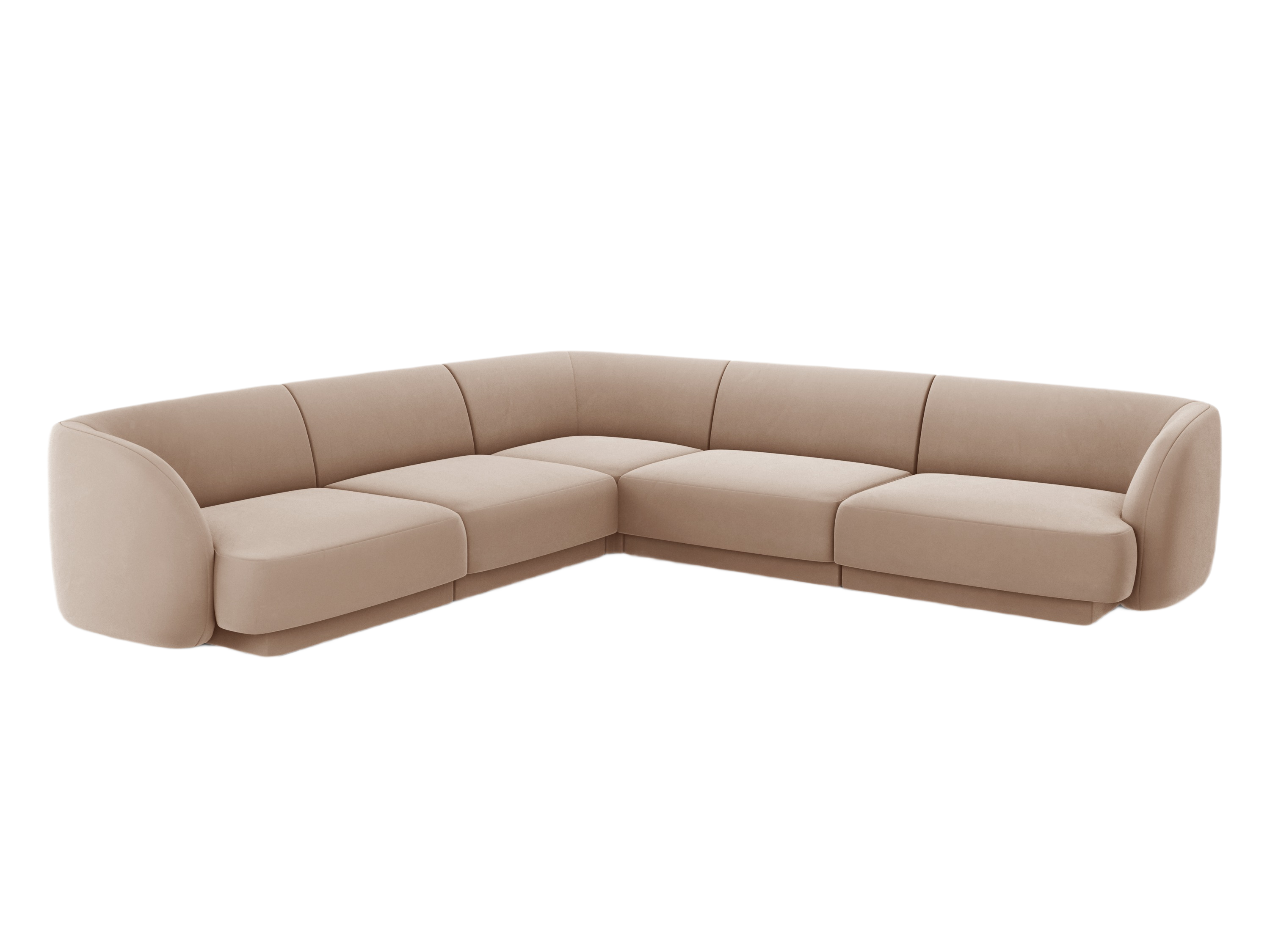 Velvet corner sofa for 5 people MILEY cappuccino [Monika corrected] [Julia spr]