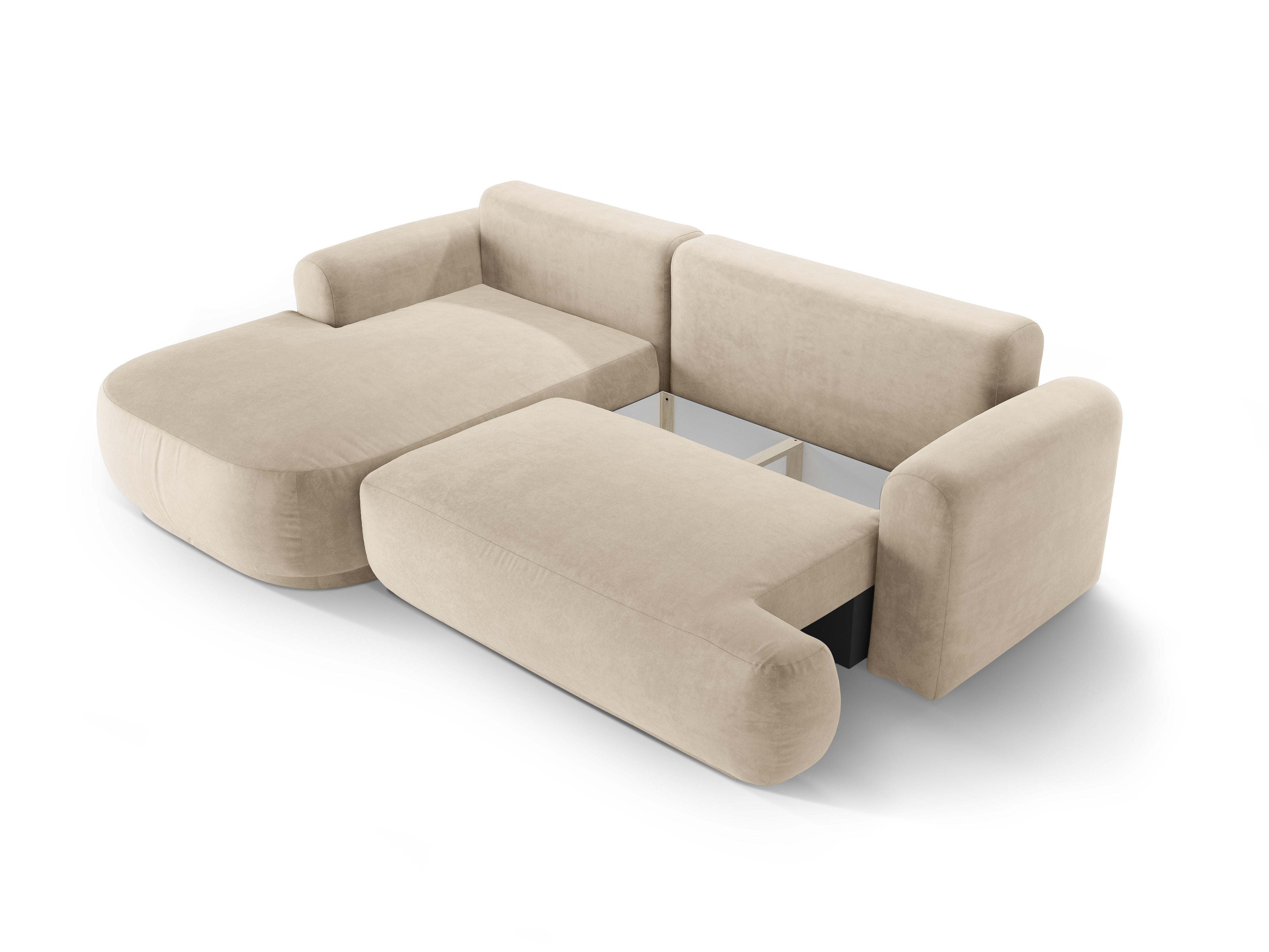 Velvet left -hand corner with Ella light beige sleeping function
