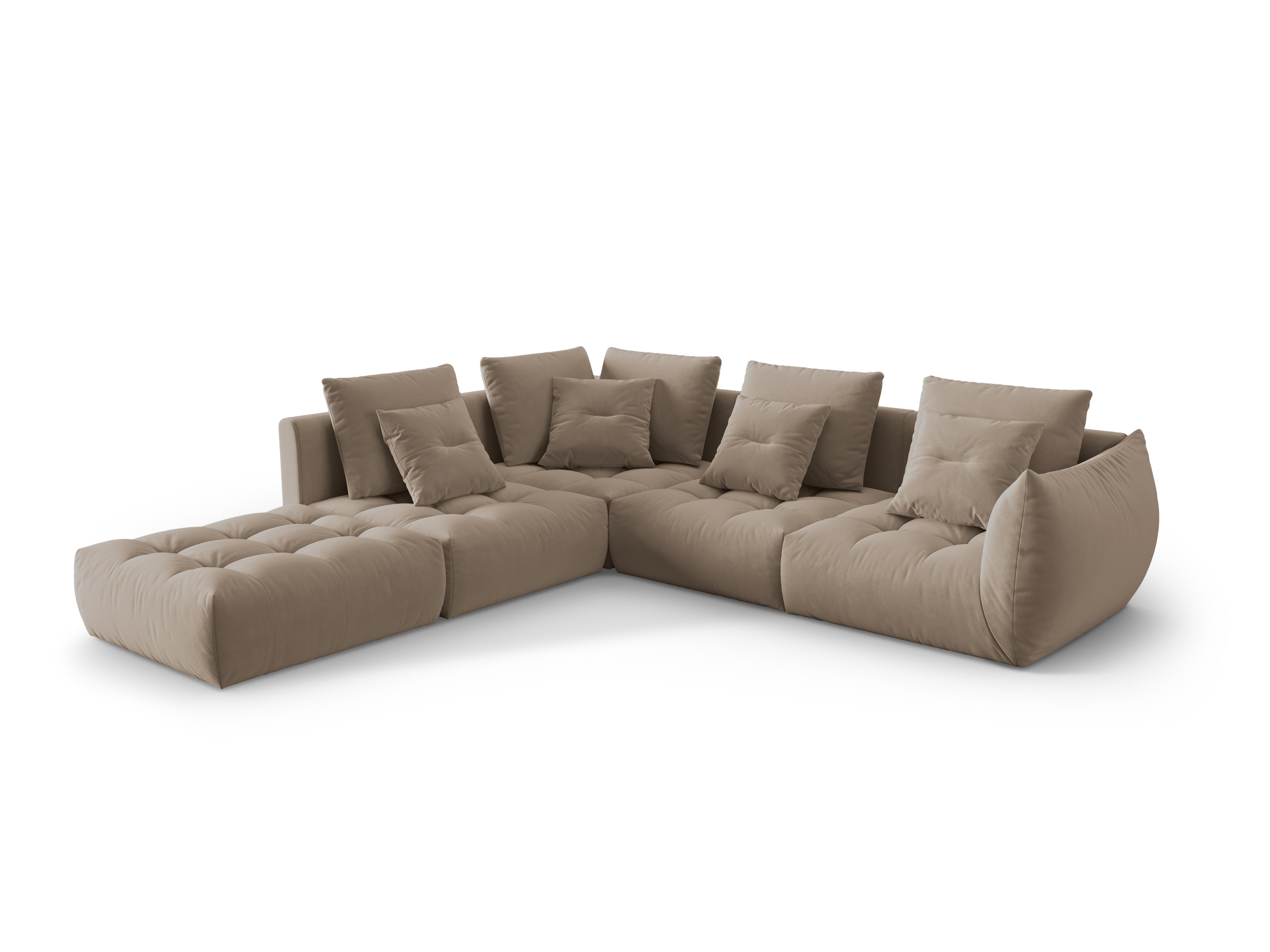 Samt modulares linke Ecksofa, "Bloom", 4 Sitze, hellbraun, 316x310x95
In Europa gemacht