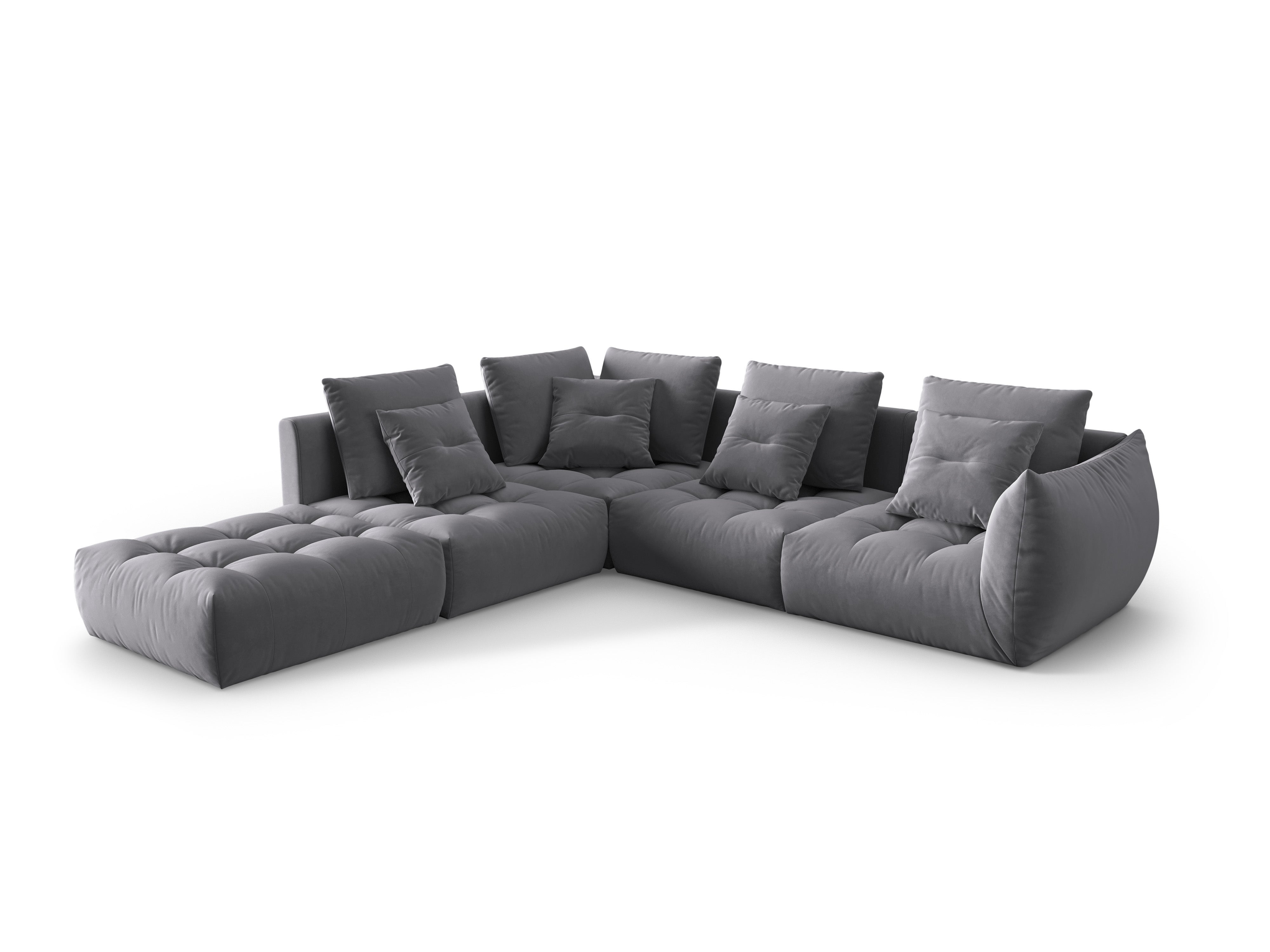 Samt modulares linke Ecksofa, "Bloom", 4 Sitze, Dunkelgrau, 316x310x95
In Europa gemacht