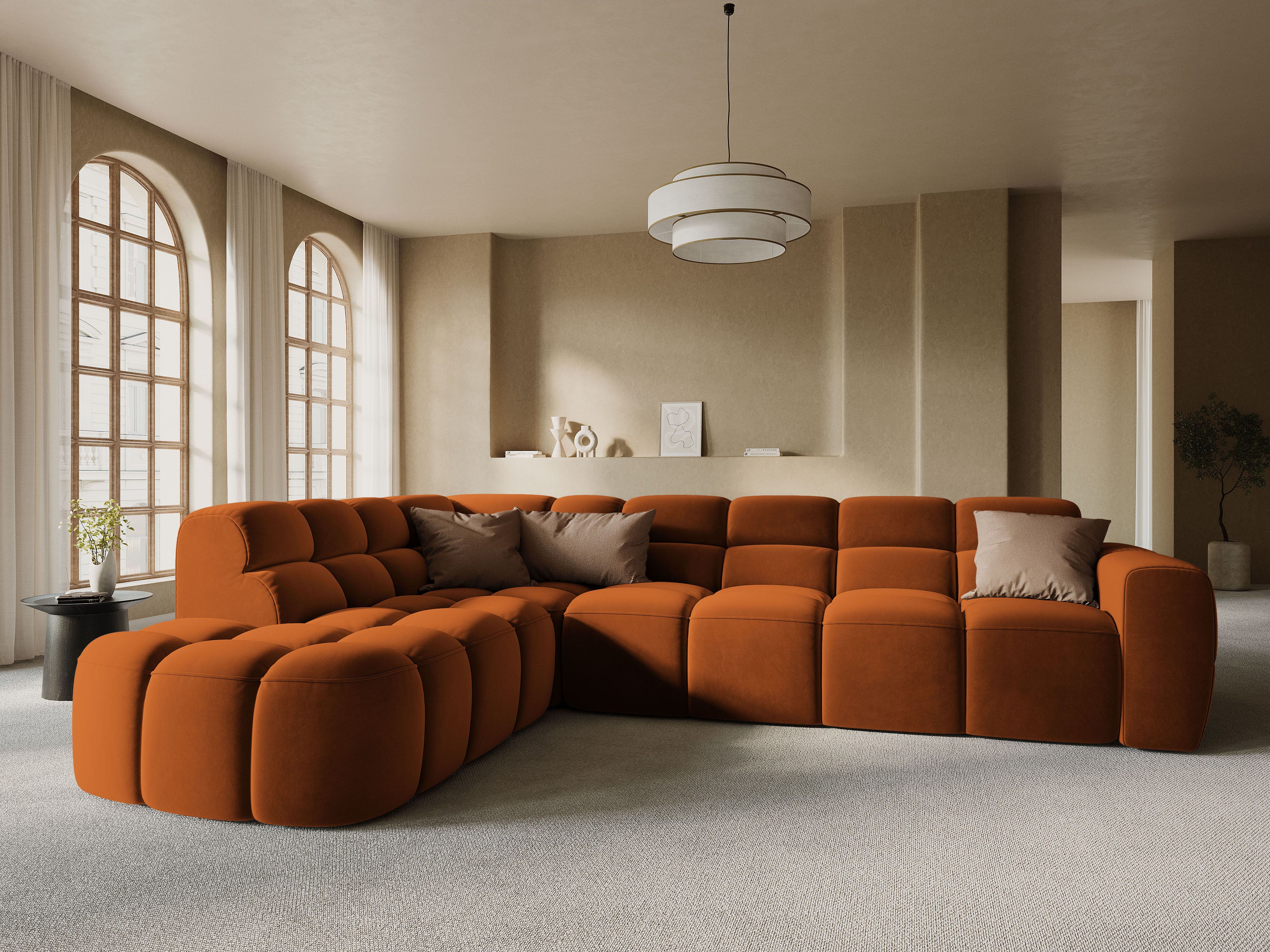 Sofa links LISA terrakotta Chenille