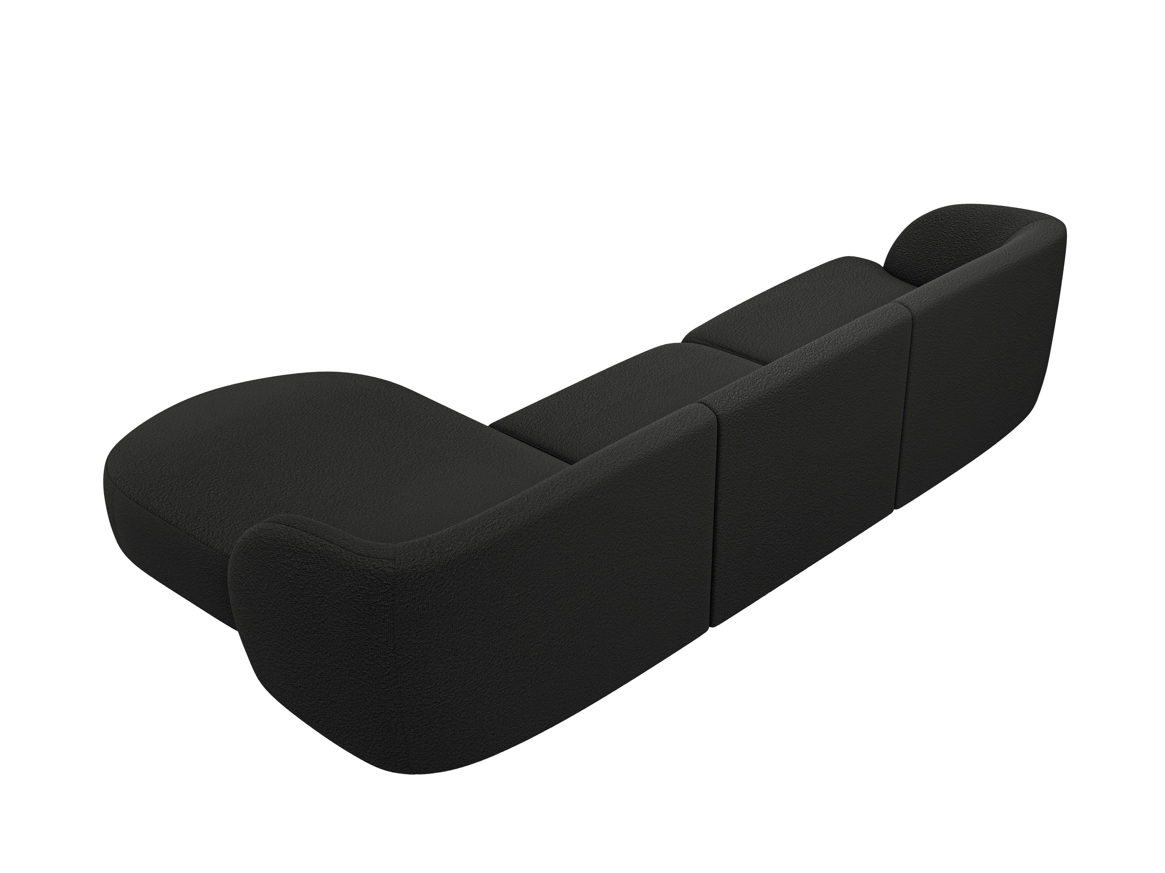 4-sitziger rechter Ecksofa MILEY schwarz Boucle