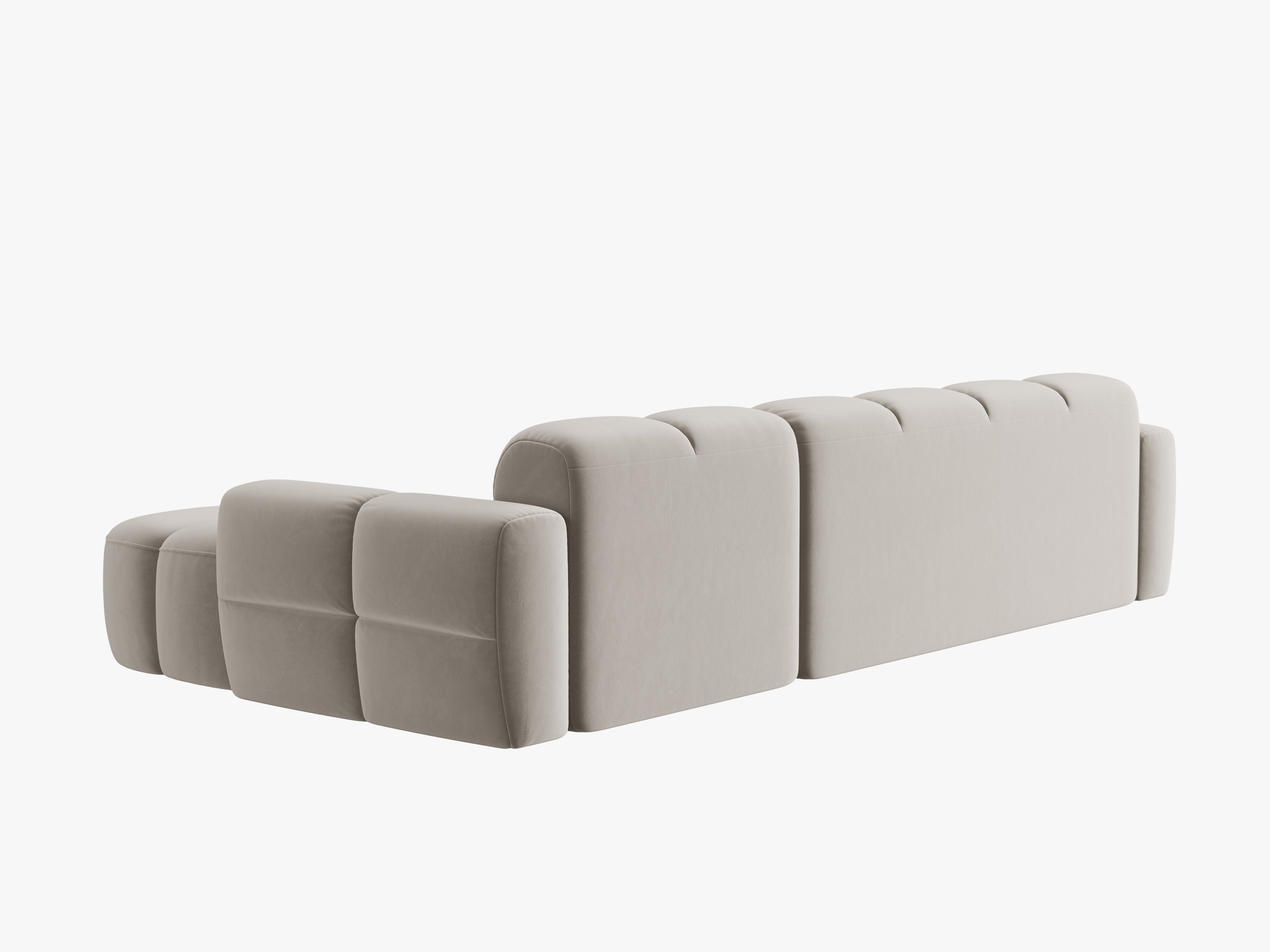 Right-facing velvet corner sofa LISA light beige [Monika]  [Julia spr]