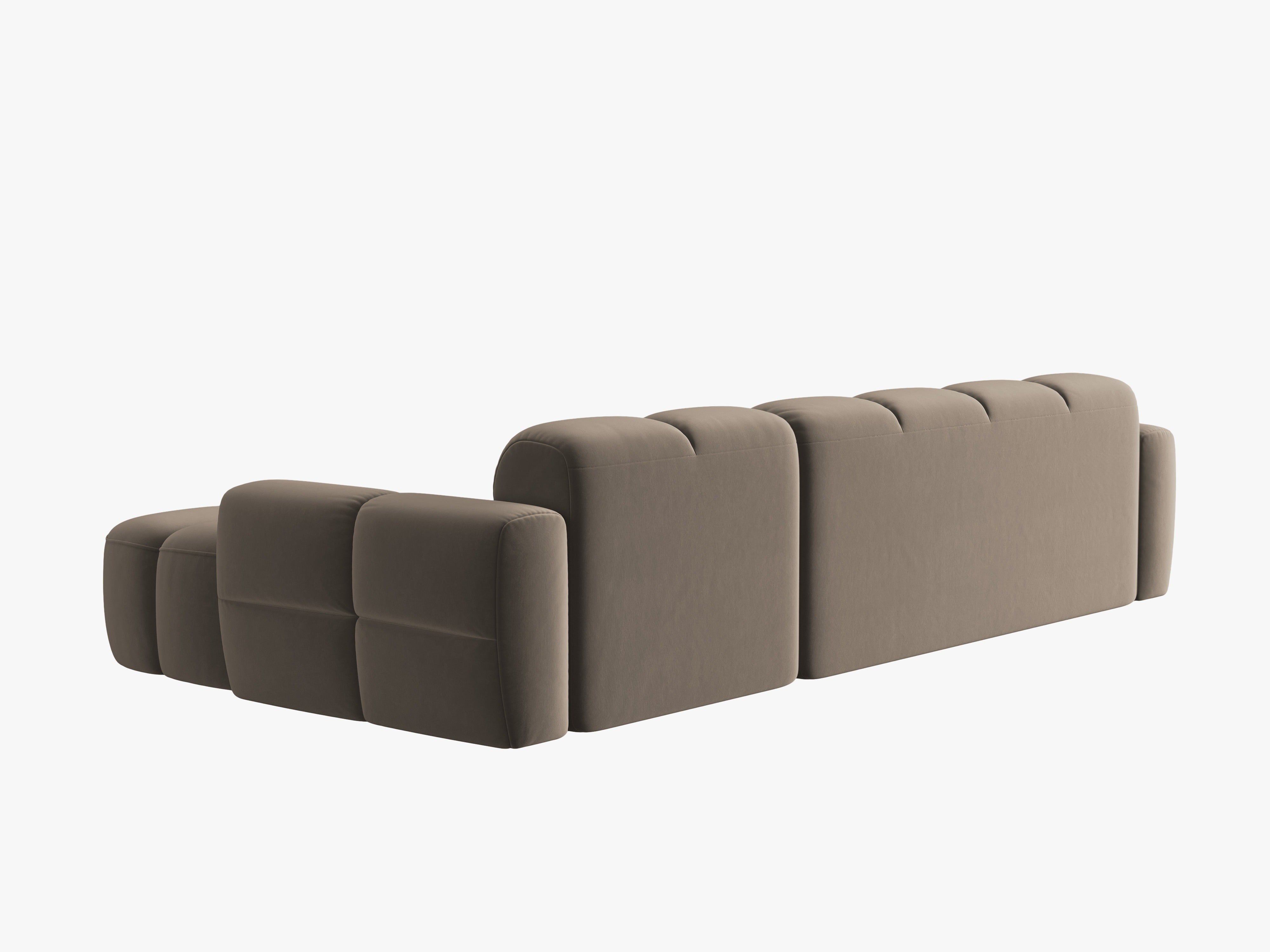Right-facing velvet corner sofa LISA light brown [Monika]  [Julia spr]