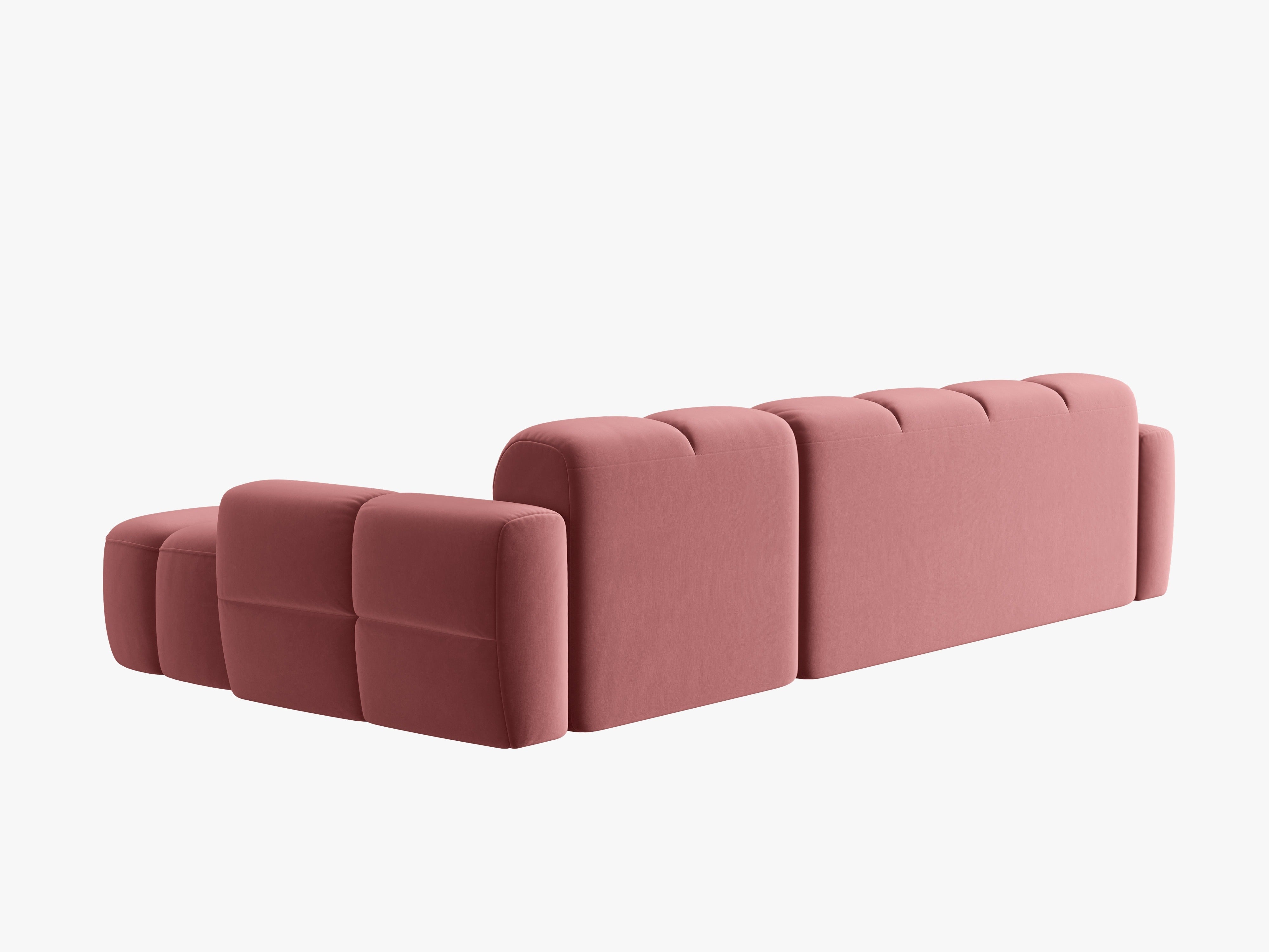 Right-facing velvet corner sofa LISA pink