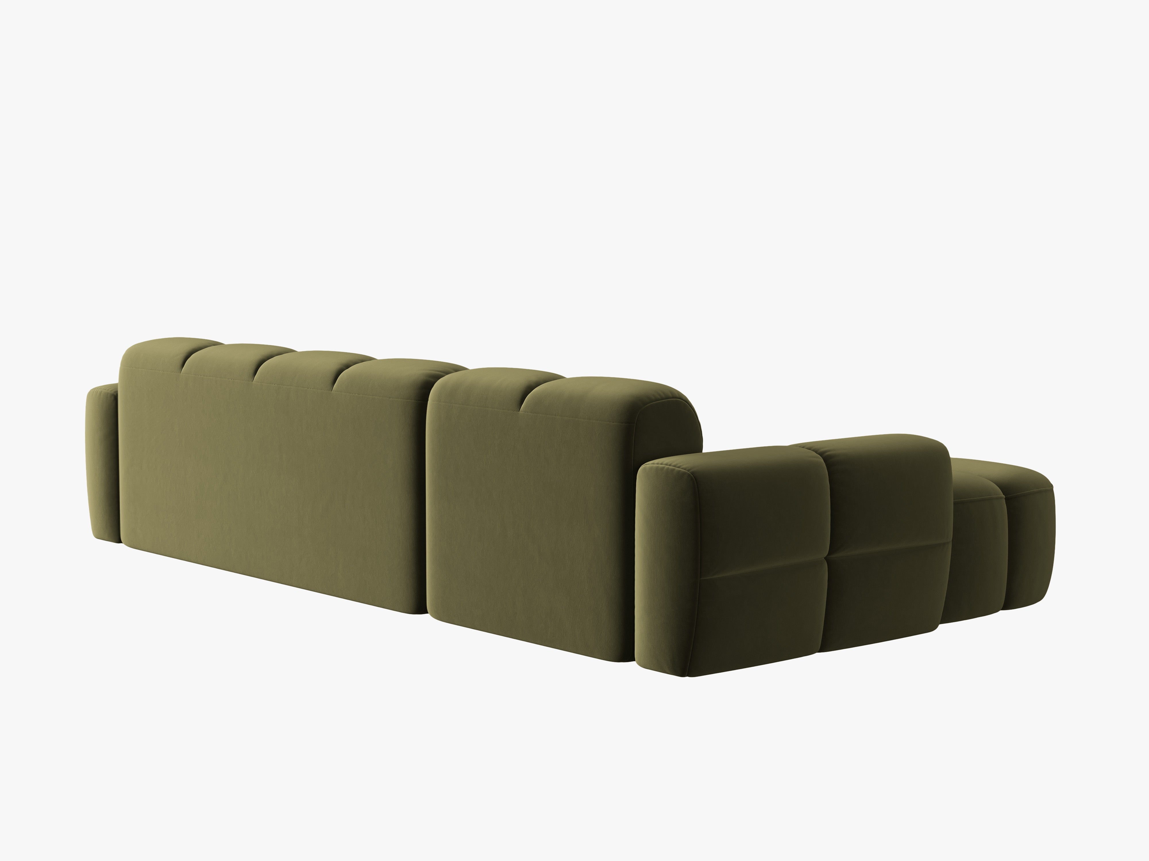Velvet corner sofa left-sided LISA light green [Monika]
