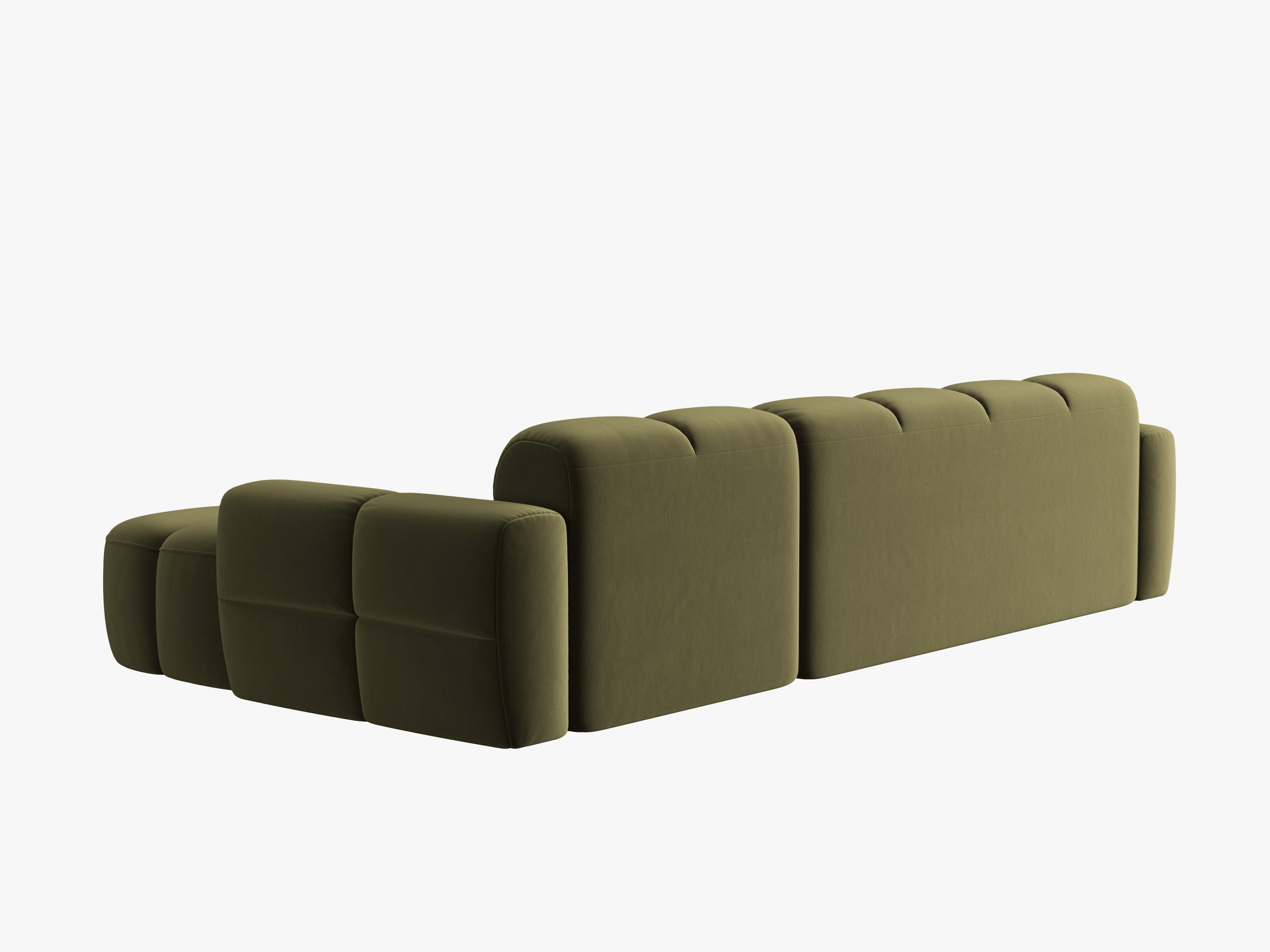 Right-facing velvet corner sofa LISA light green [Monika]  [Julia spr]