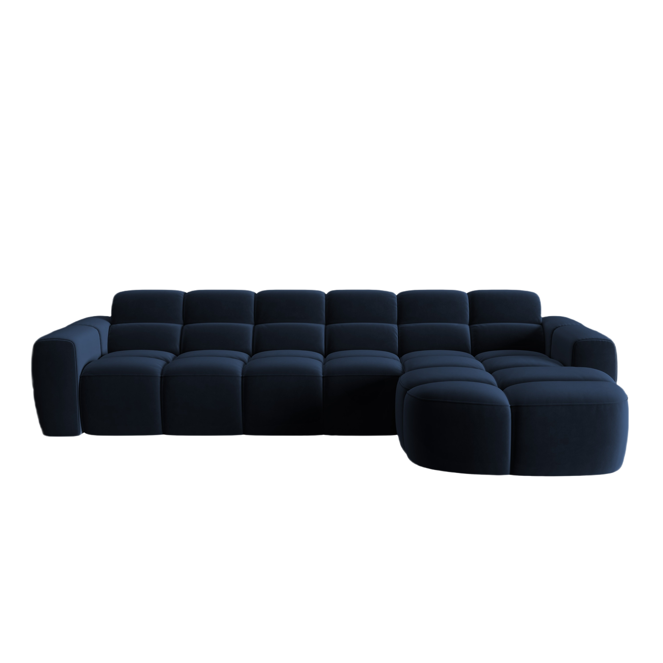 Right-facing velvet corner sofa LISA royal blue [Monika]  [Julia spr]