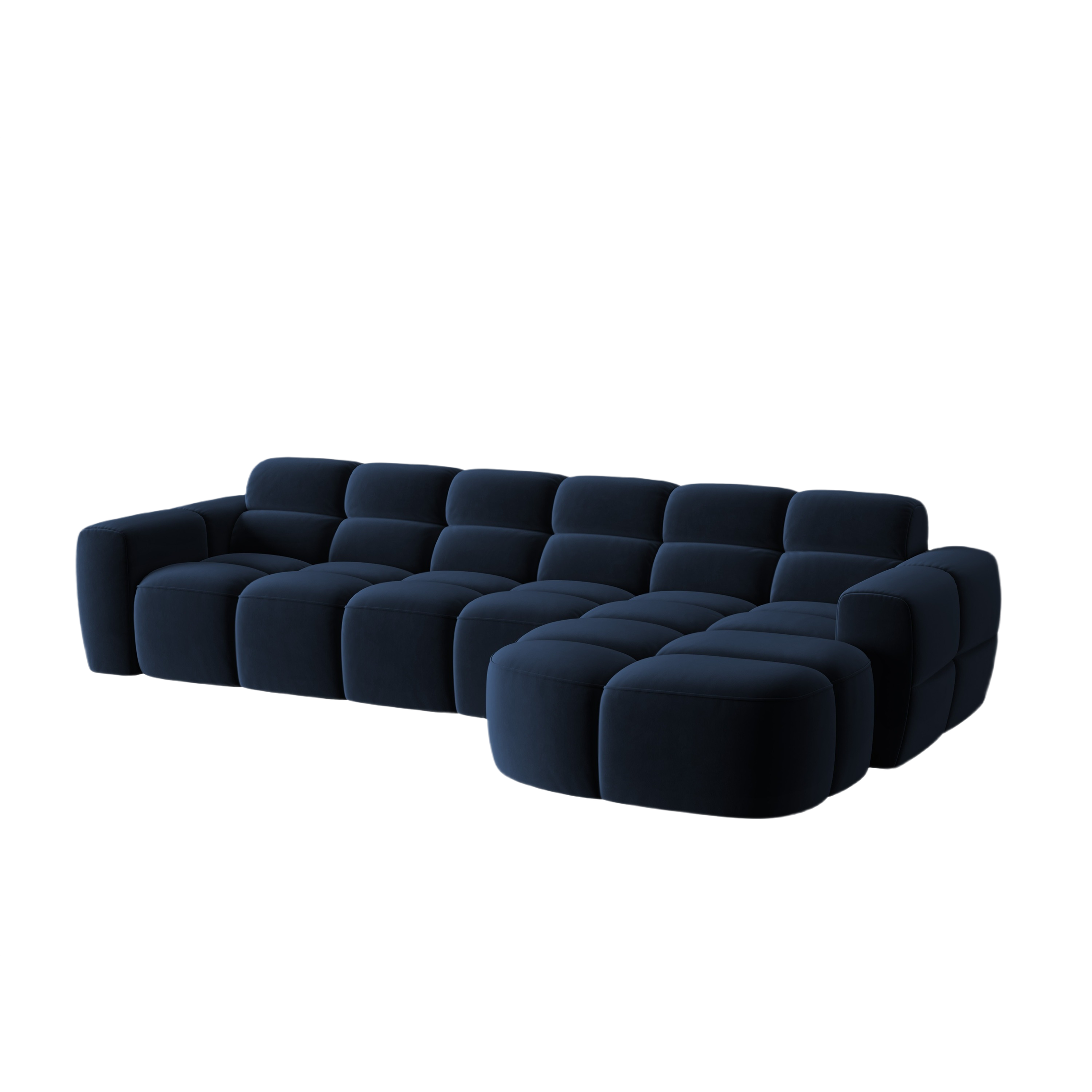 Right-facing velvet corner sofa LISA royal blue [Monika]  [Julia spr]