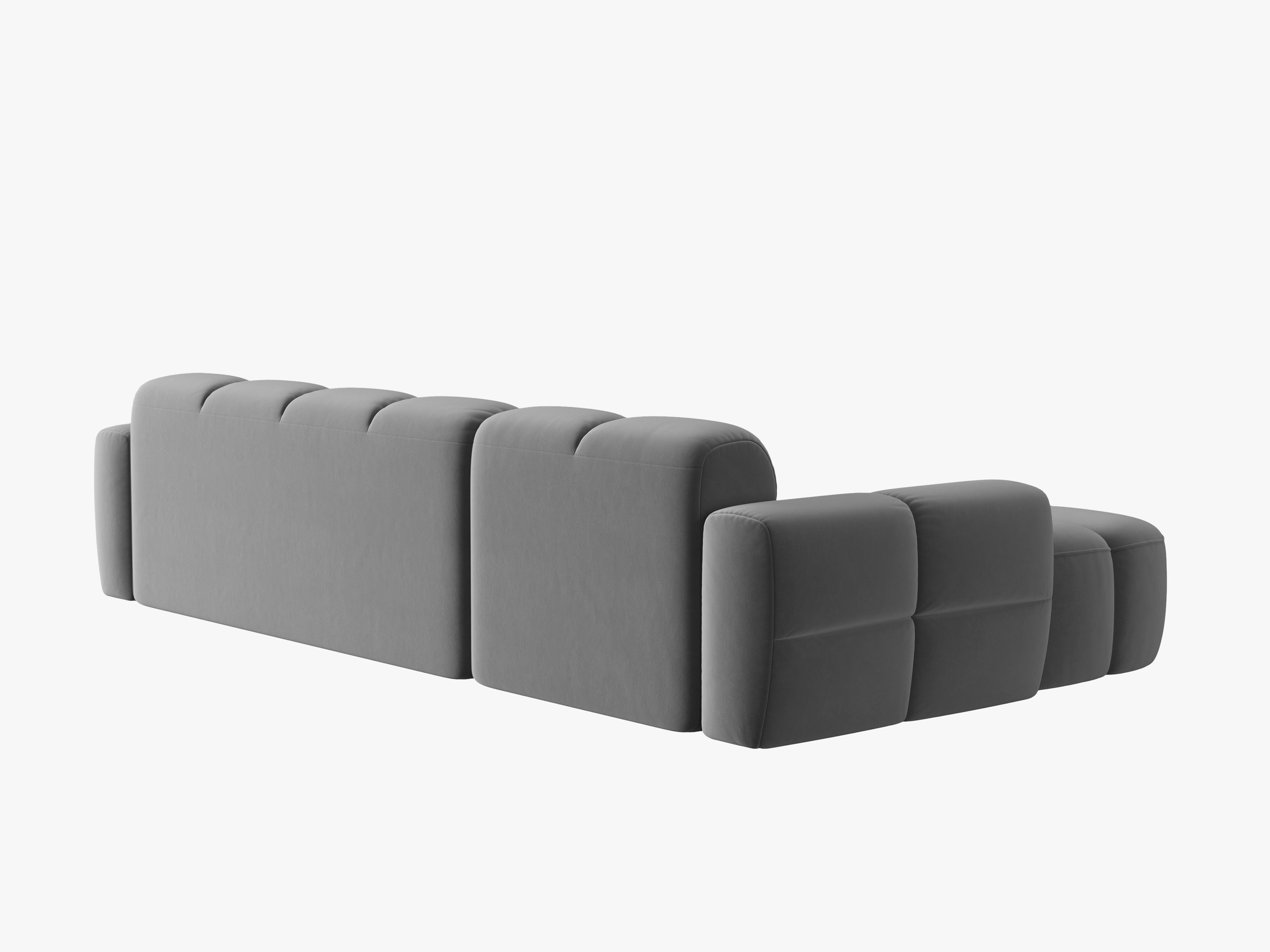 Left-facing velvet corner sofa LISA light gray [Monika] [Julia spr]