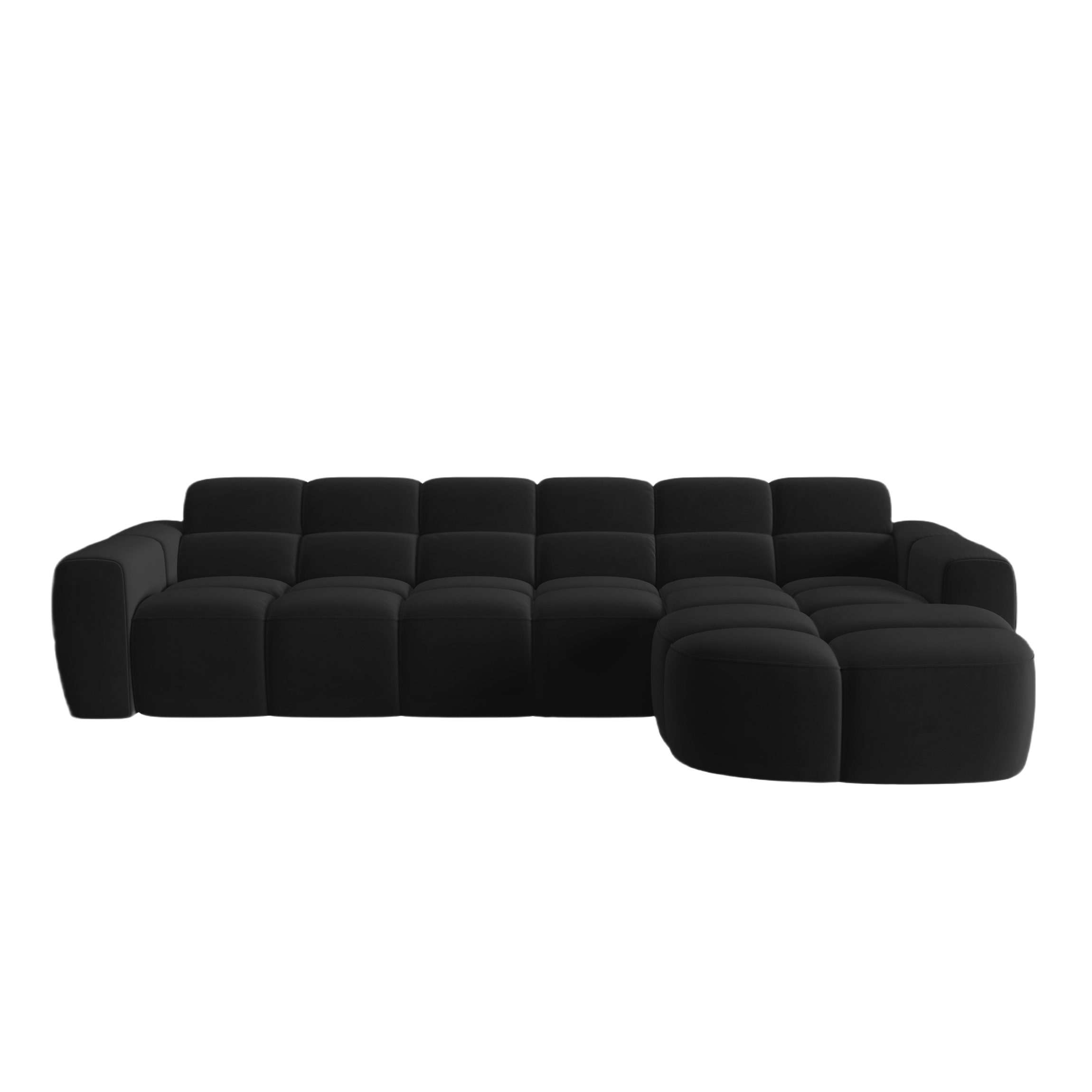 Velvet corner sofa right-sided LISA black [Monika]  [Julia spr]