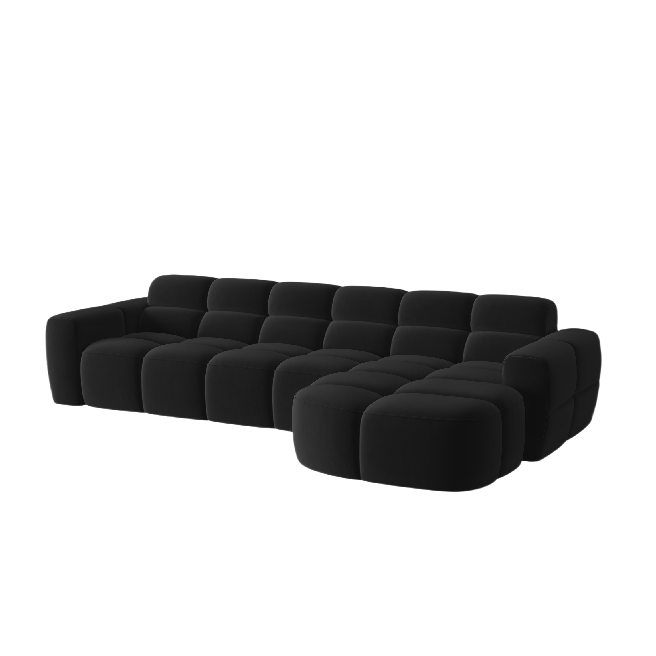 Velvet corner sofa right-sided LISA black [Monika]  [Julia spr]