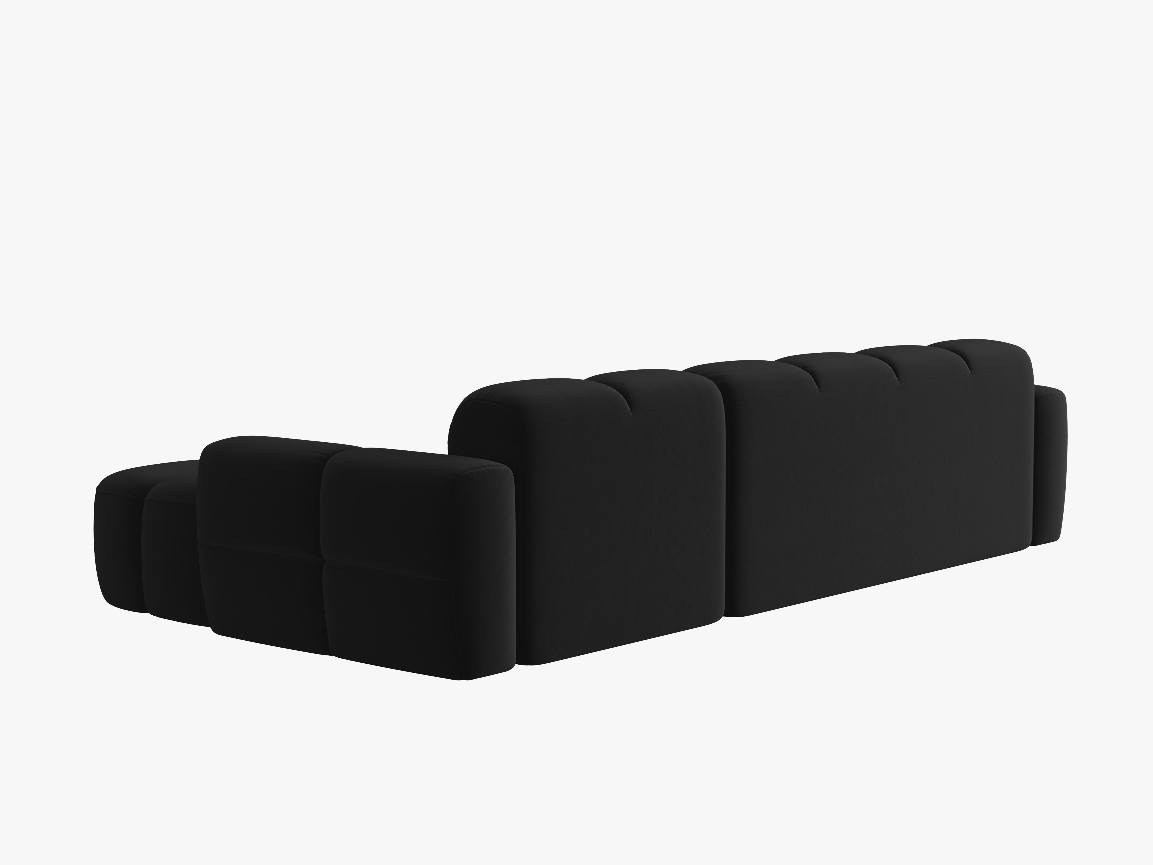 Velvet corner sofa right-sided LISA black [Monika]  [Julia spr]