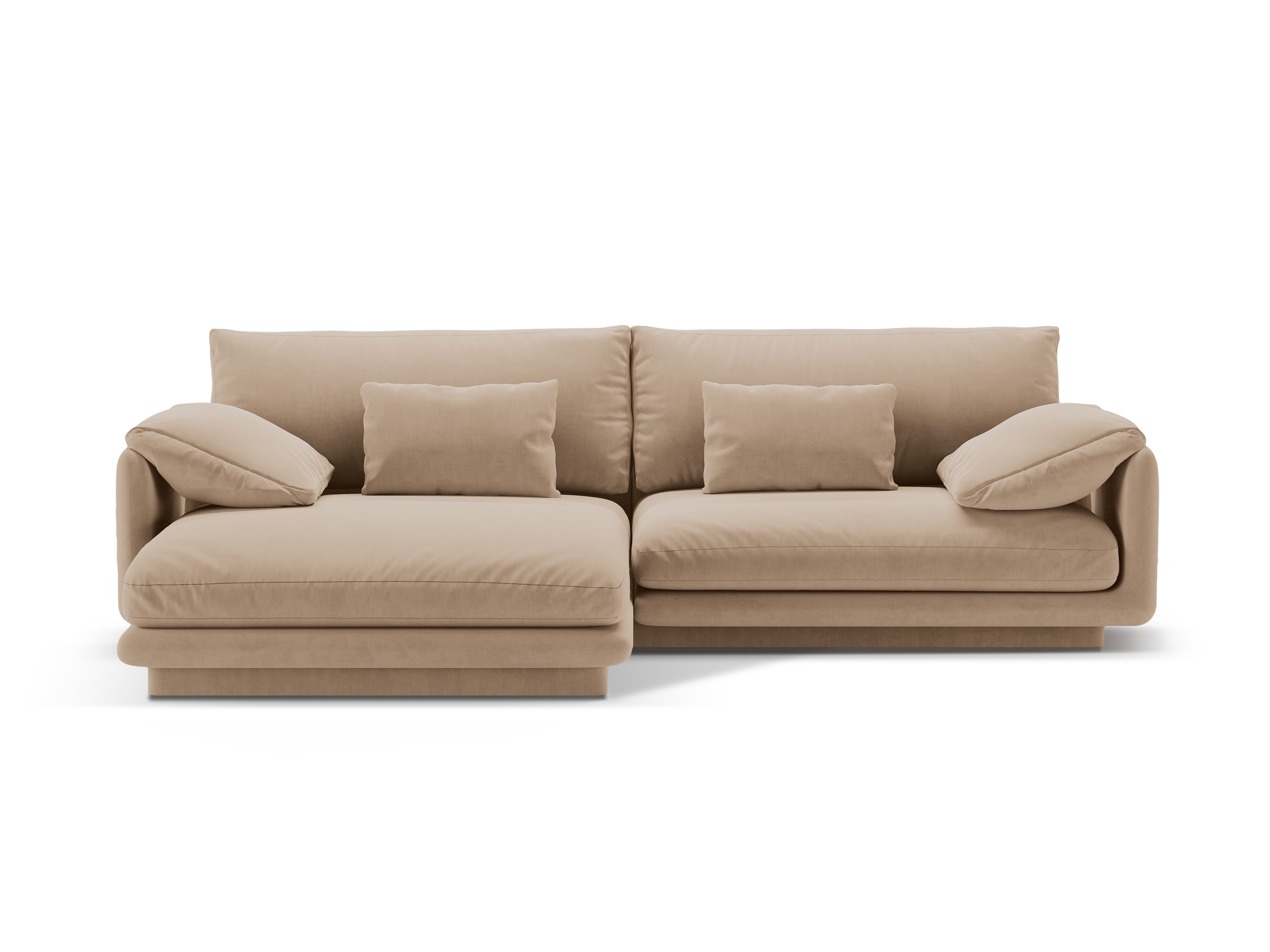 Velvet corner of 4-person left-sided sand torino