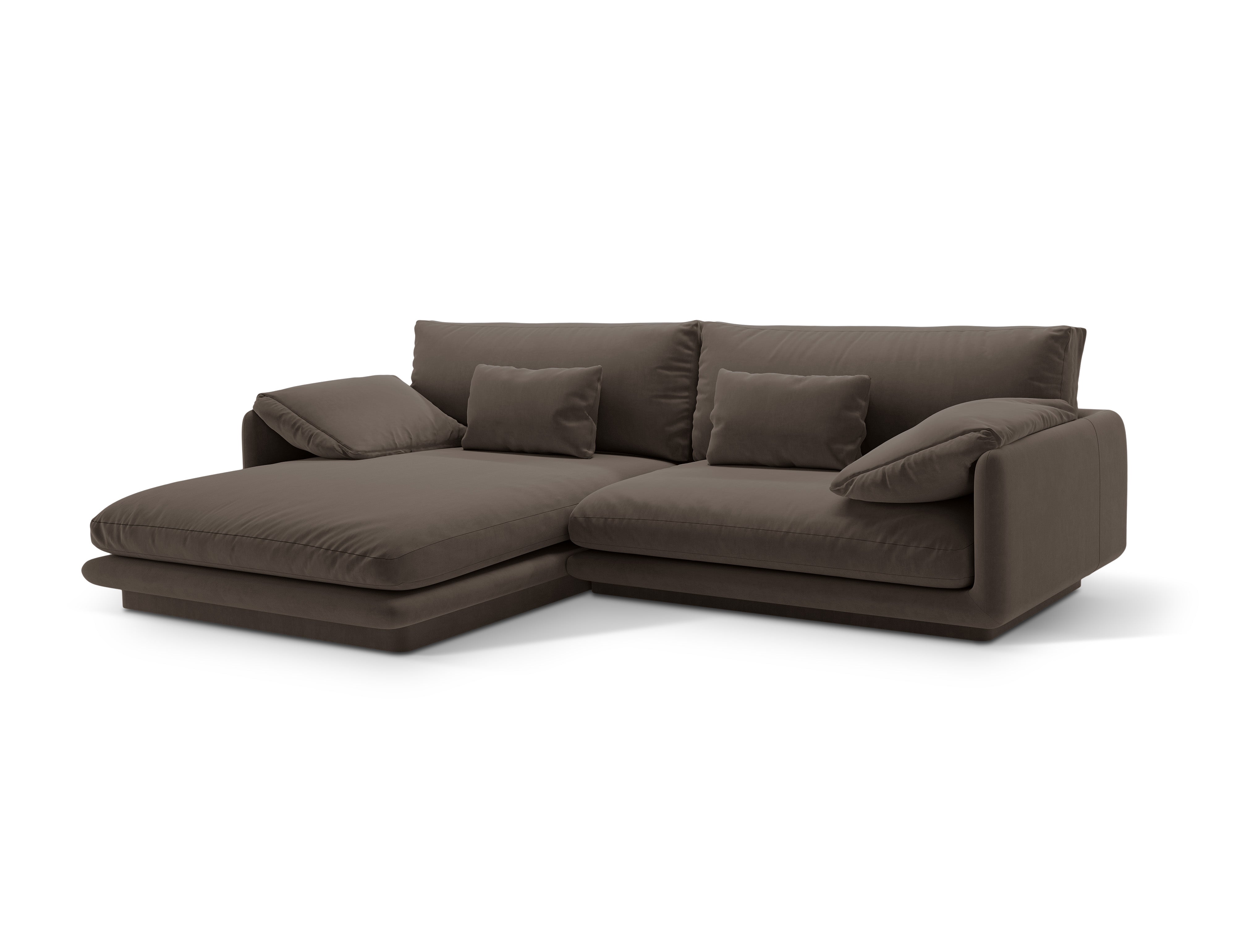 Velvet corner of 4-person left-sided Torino Heban brown