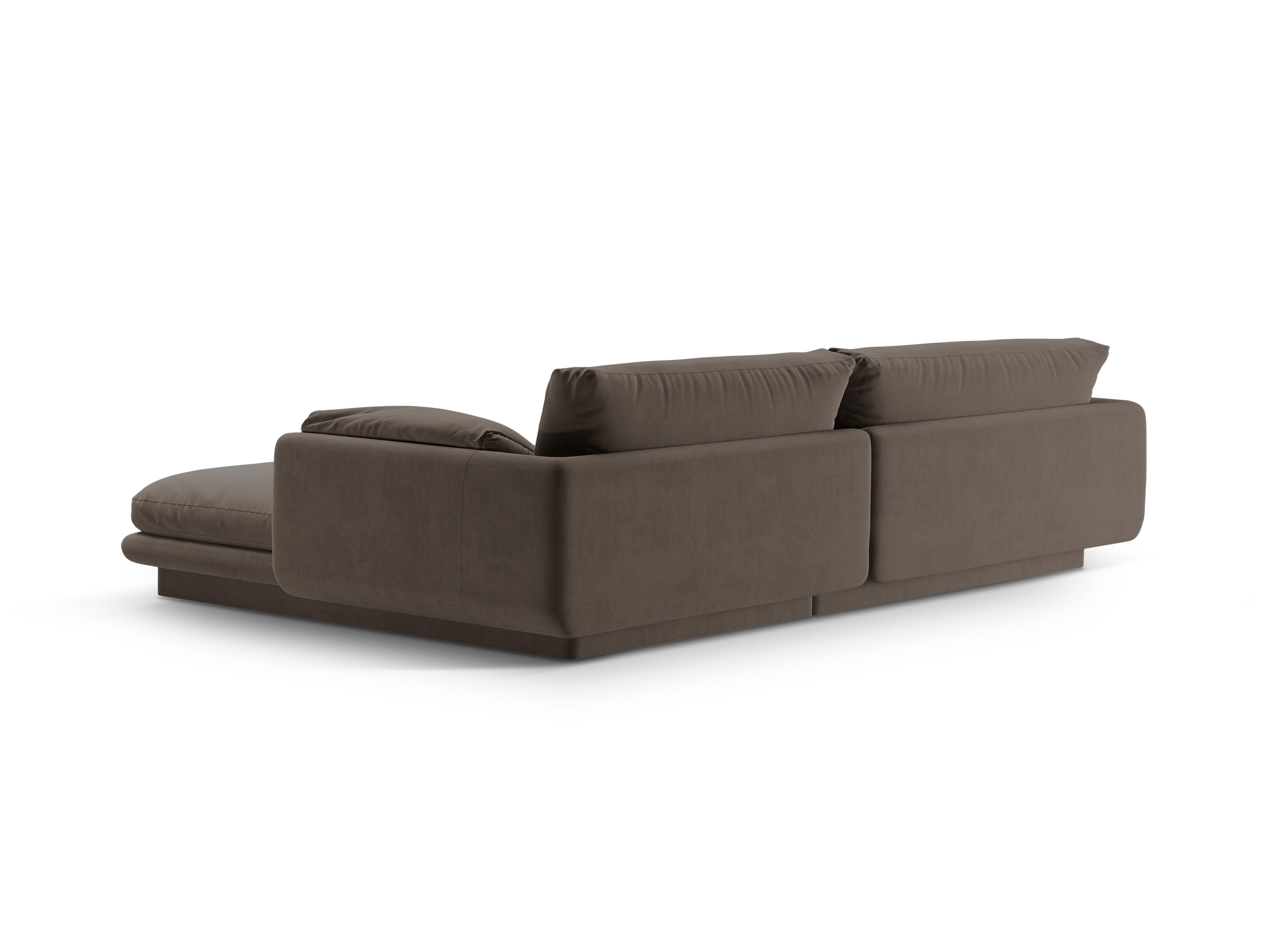 Velvet corner of 4-person left-sided Torino Heban brown