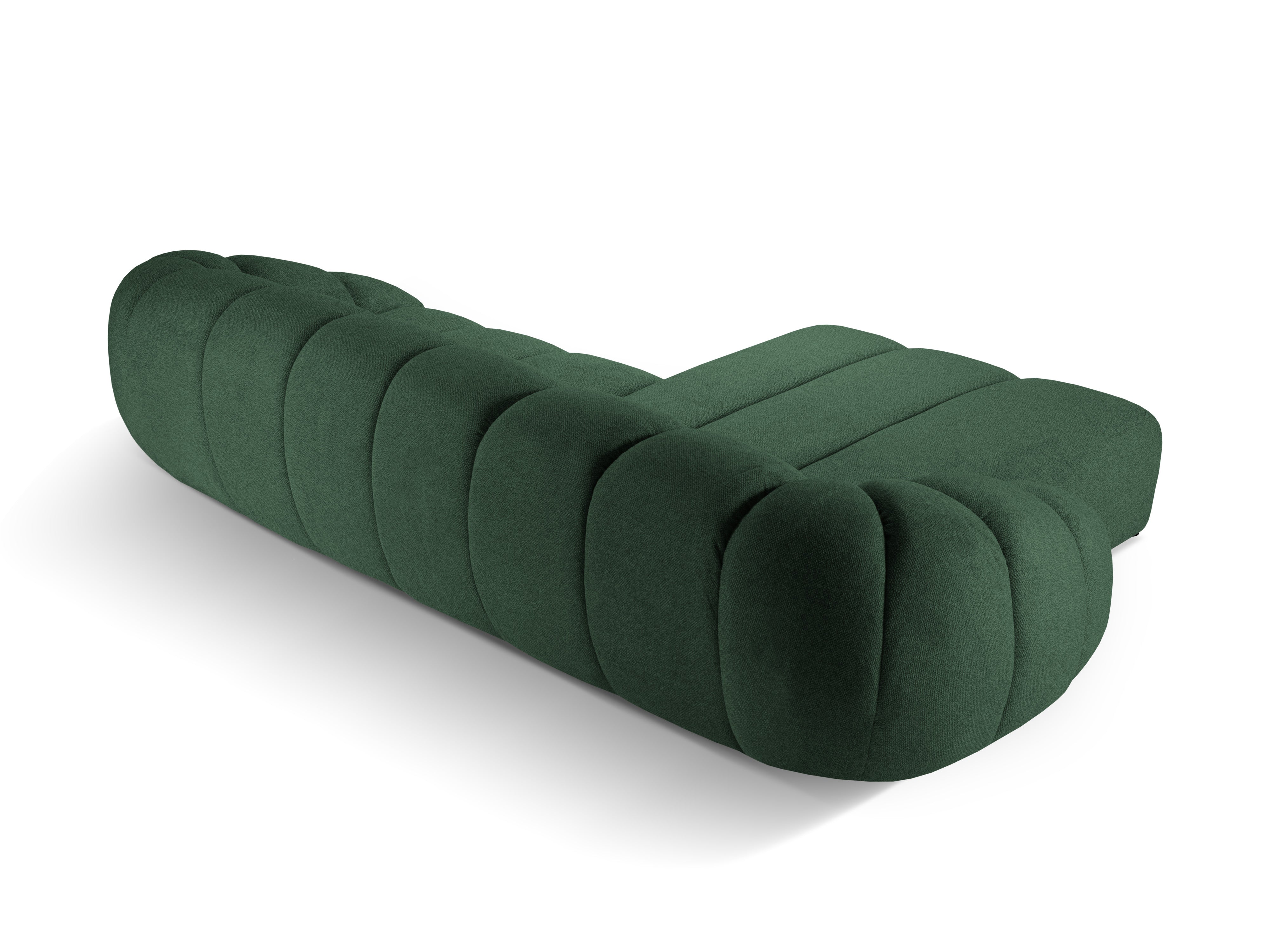 Velvet Left Corner Sofa, "Diana", 4 Seats, Green, 334x182x72
Made in Europe