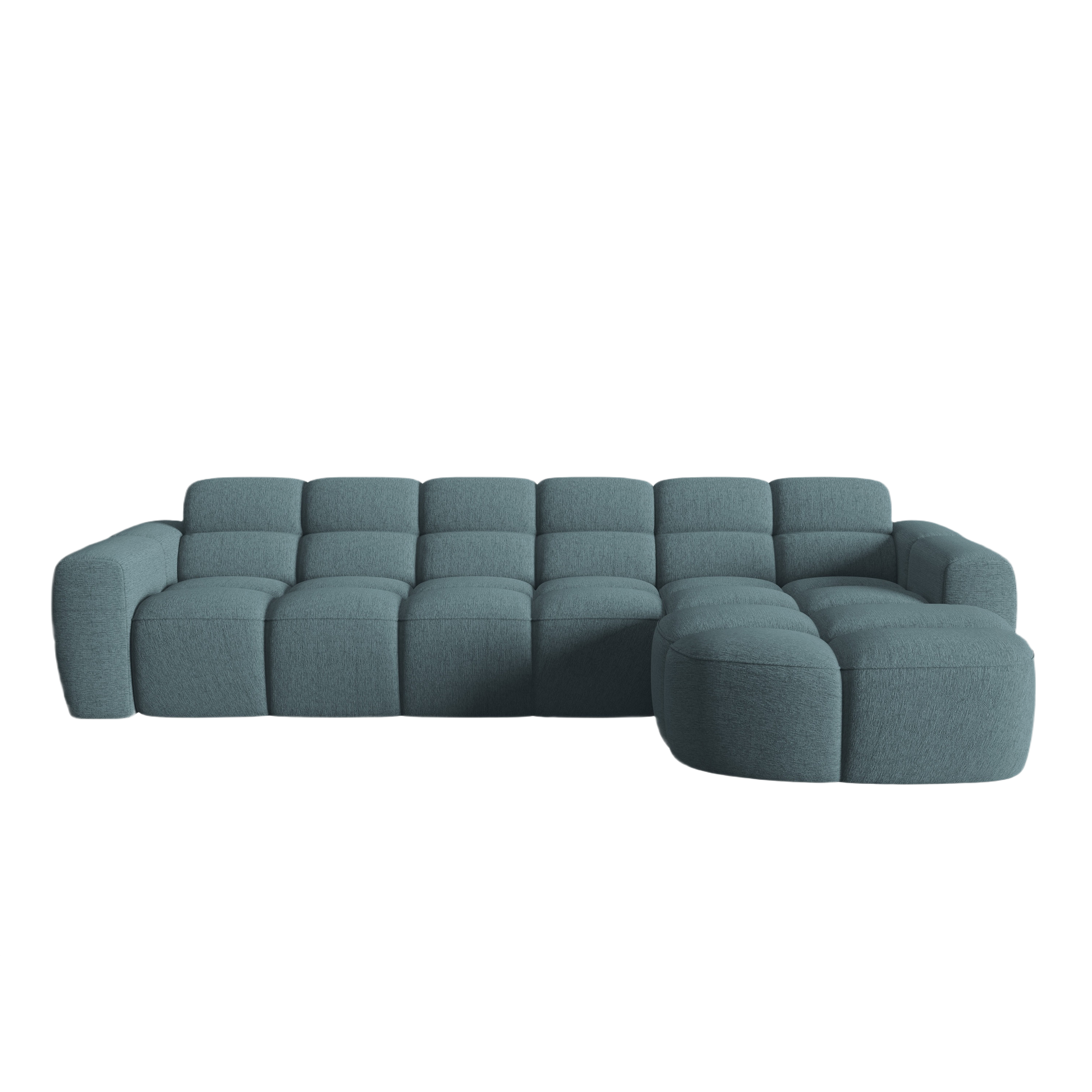 Right-facing corner sofa LISA light blue chenille [Monika]