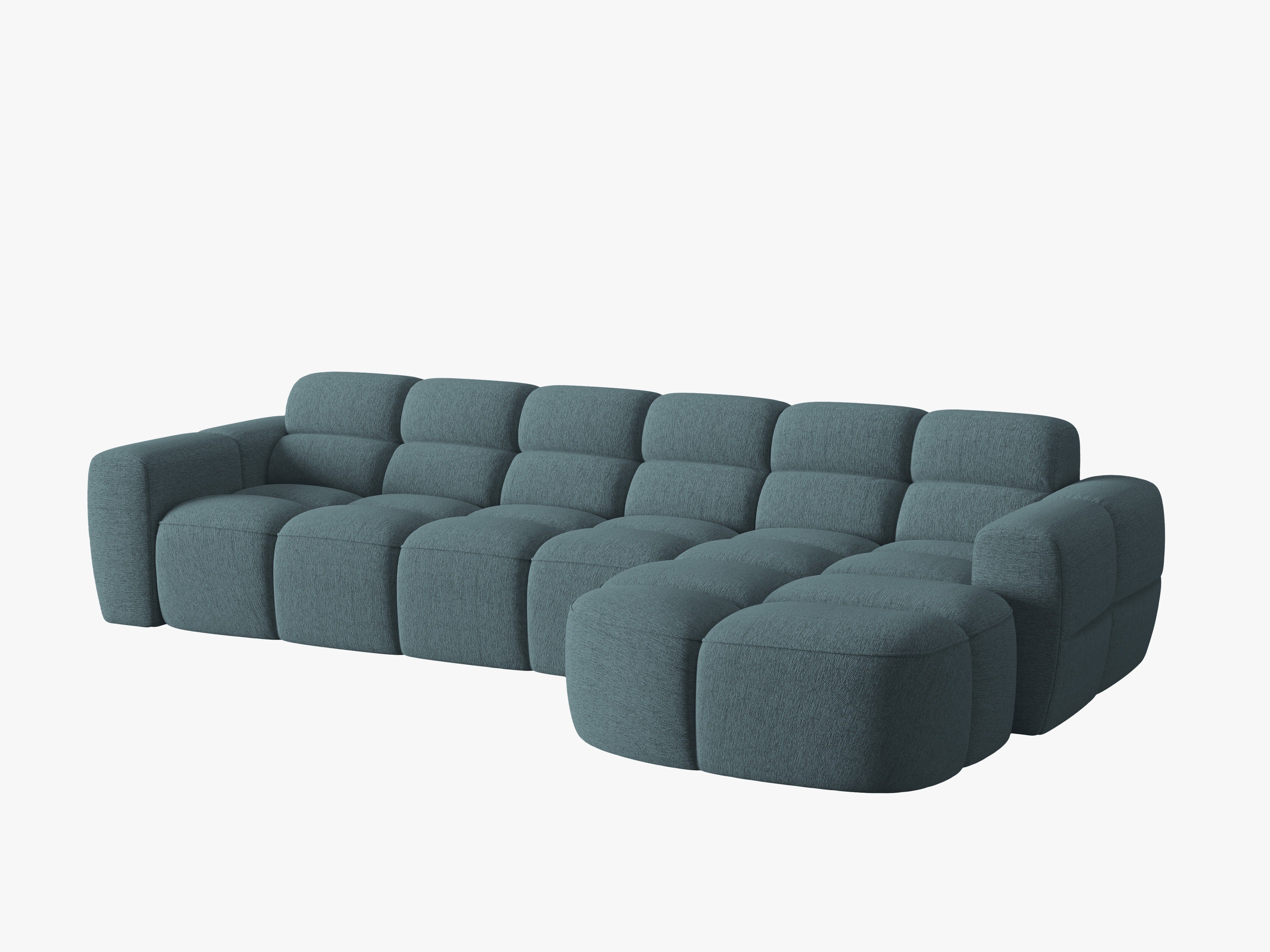 Right-facing corner sofa LISA light blue chenille [Monika]
