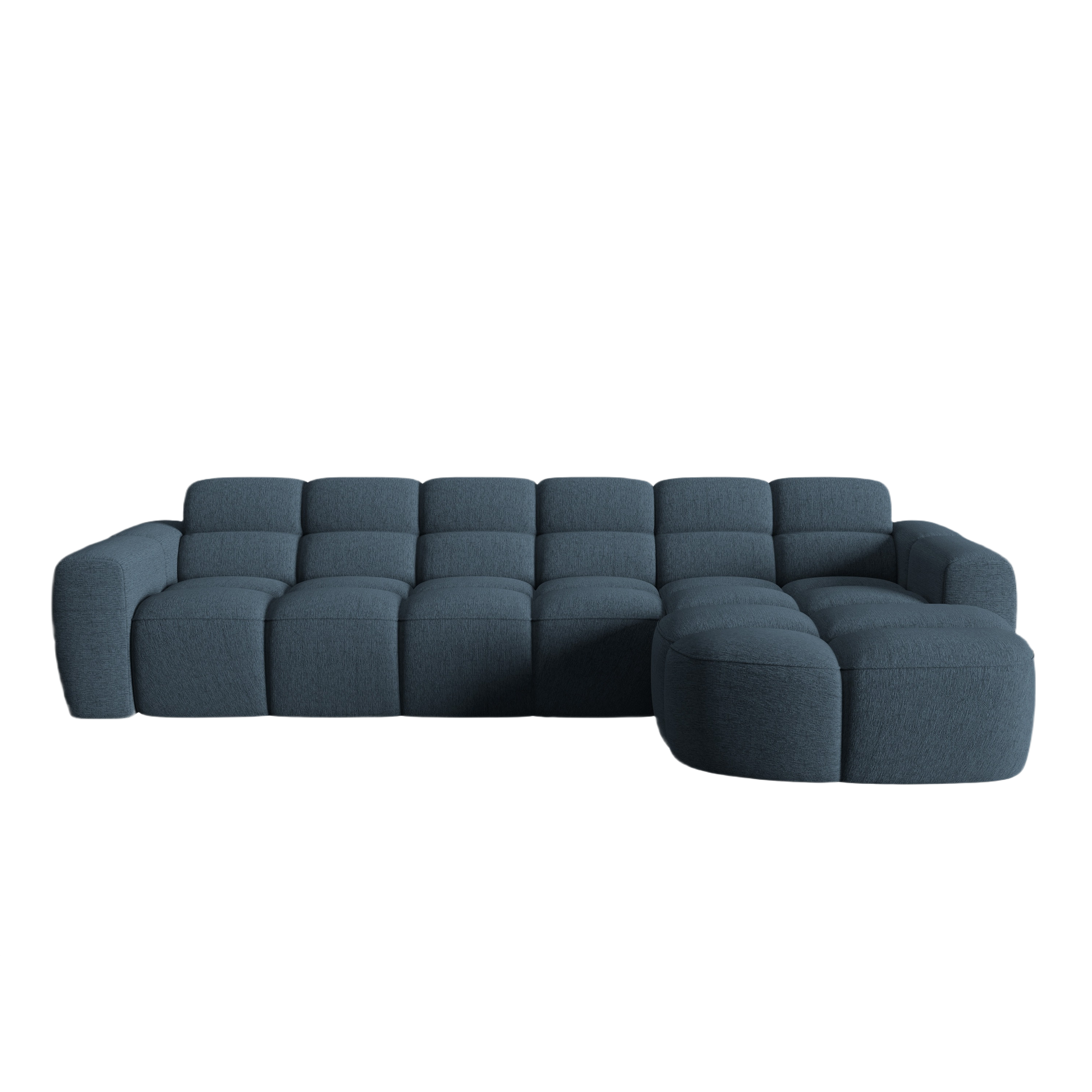 Right-facing corner sofa LISA dark blue chenille [Monika]