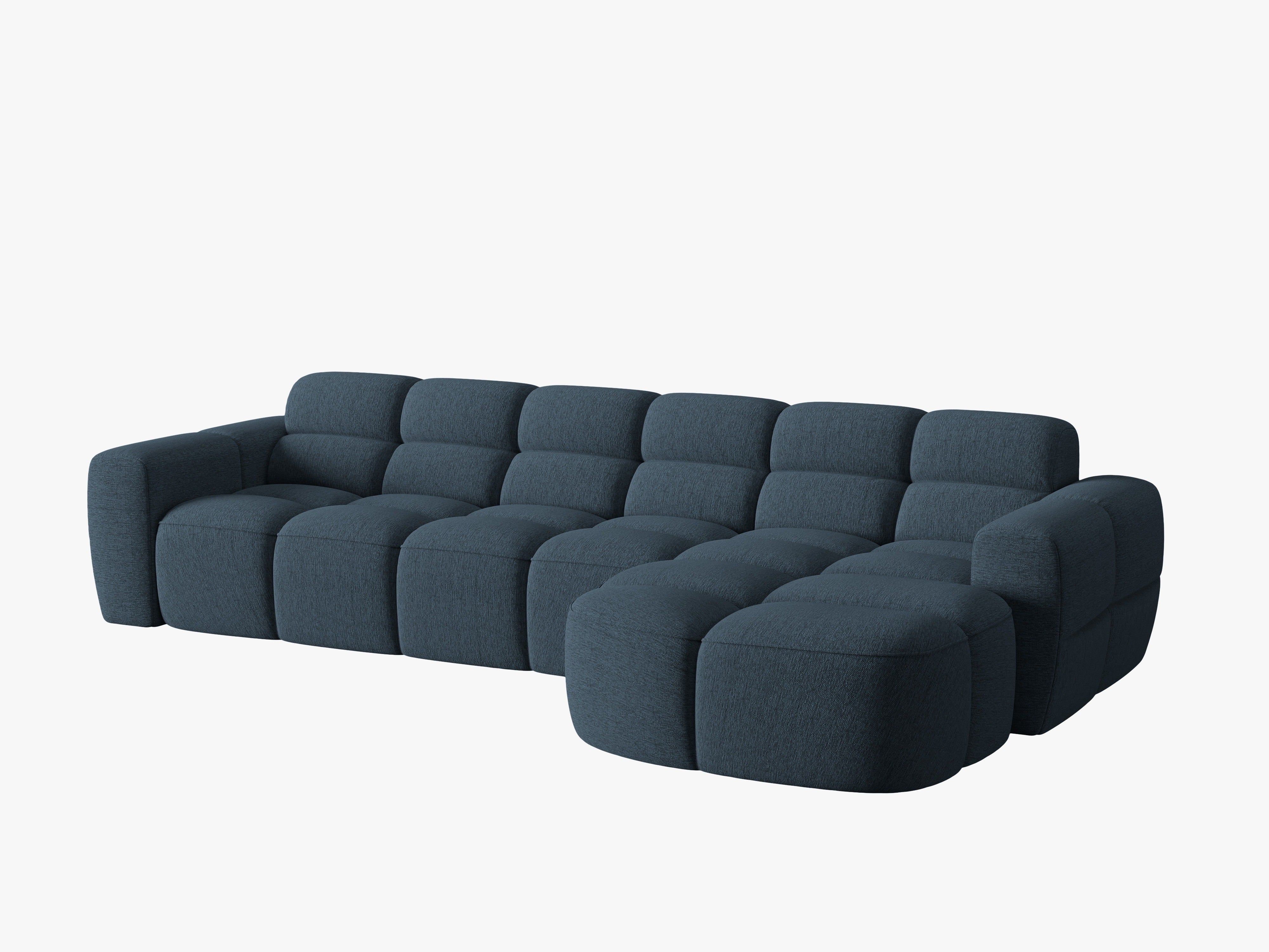 Right-facing corner sofa LISA dark blue chenille [Monika]