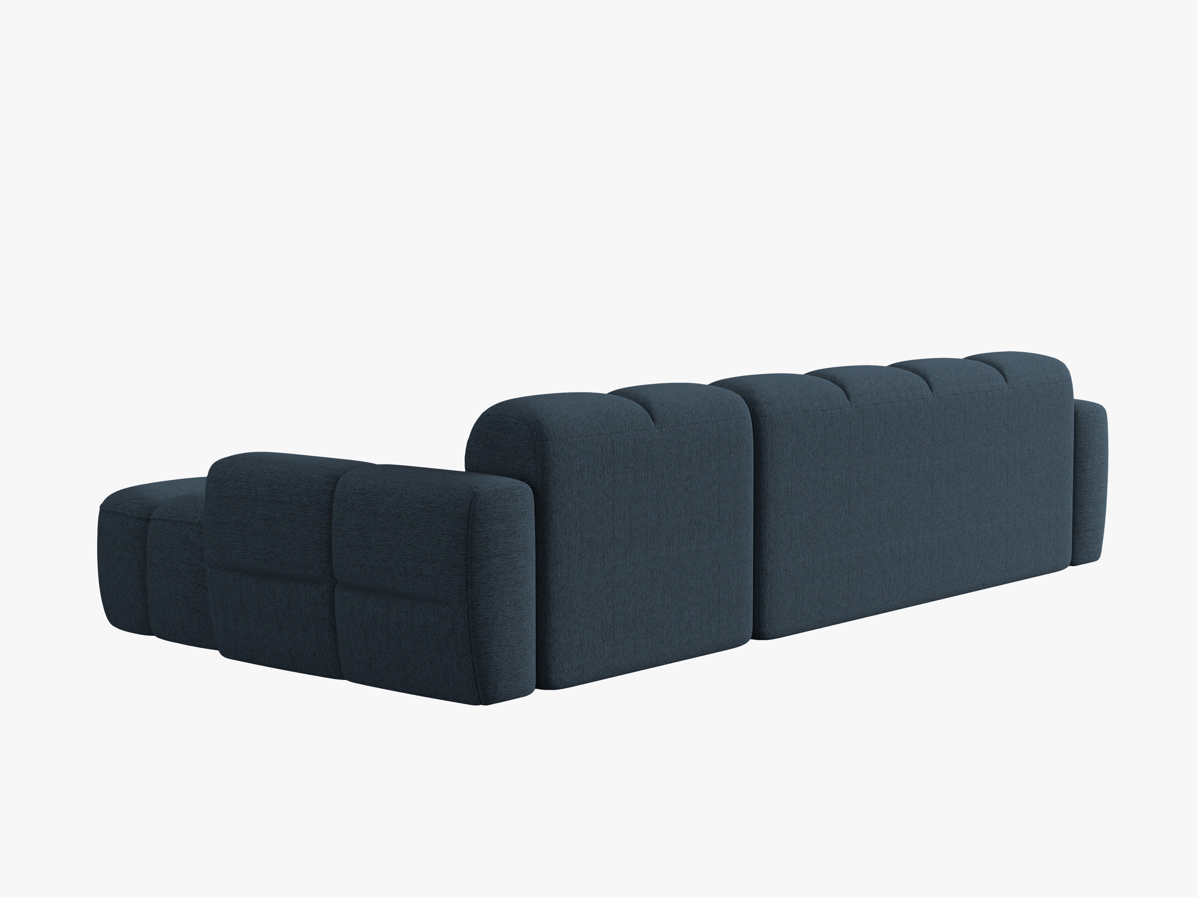 Right-facing corner sofa LISA dark blue chenille [Monika]