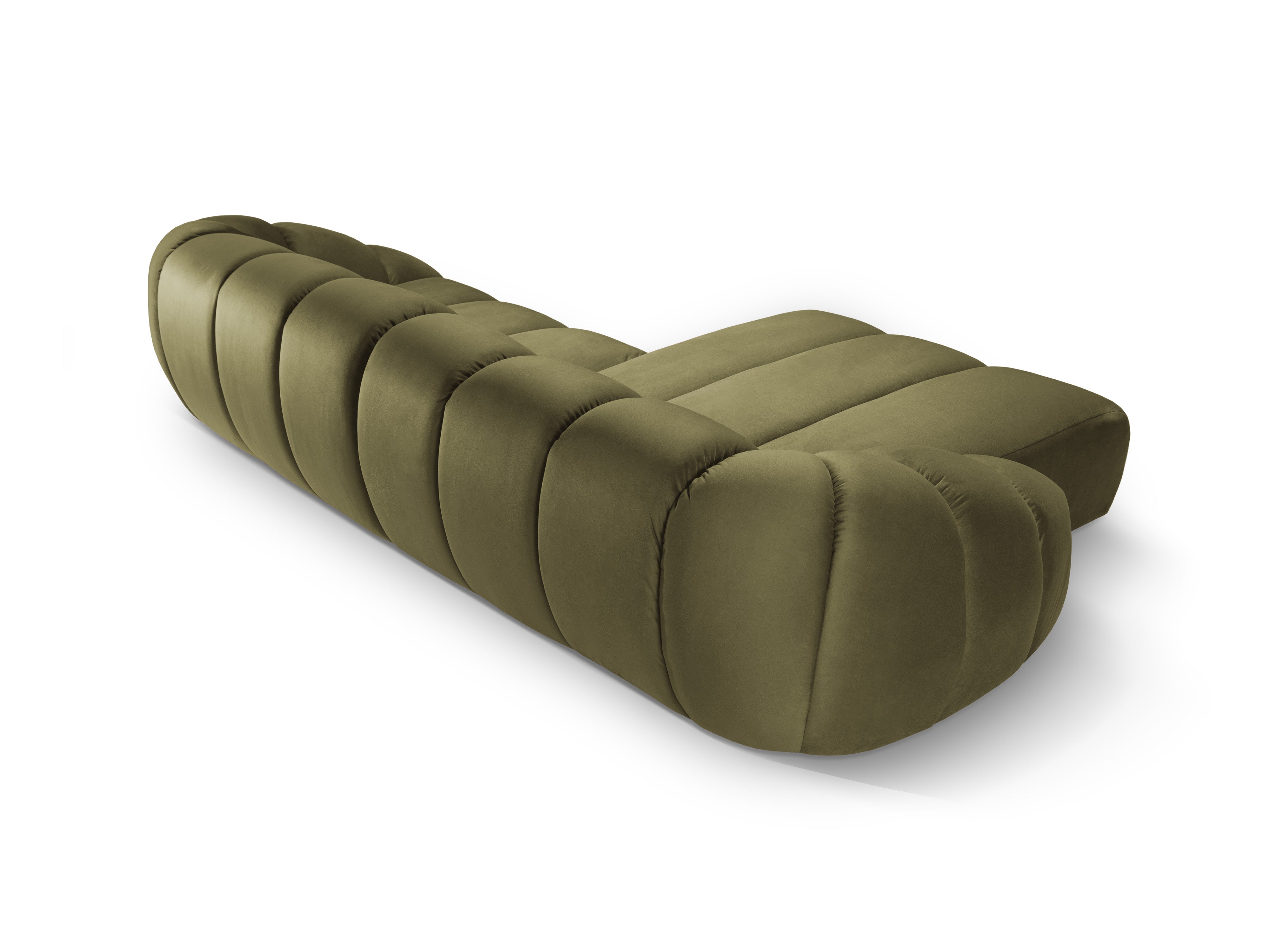Velvet Left Corner Sofa, "Diana", 4 Seats, Green, 334x182x72
Made in Europe