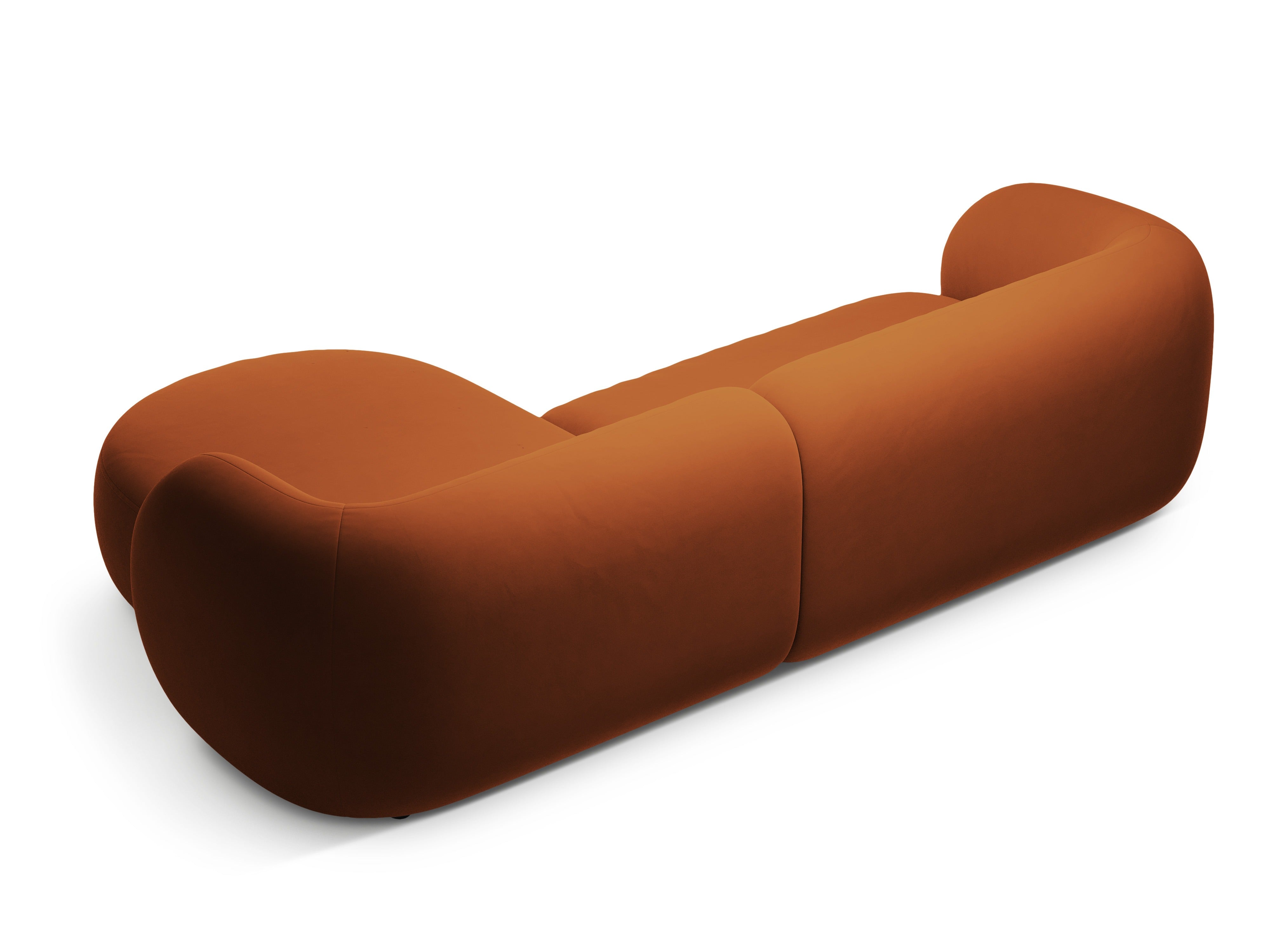 Narożnik aksamitny prawostronny 3-osobowy KATE terracotta