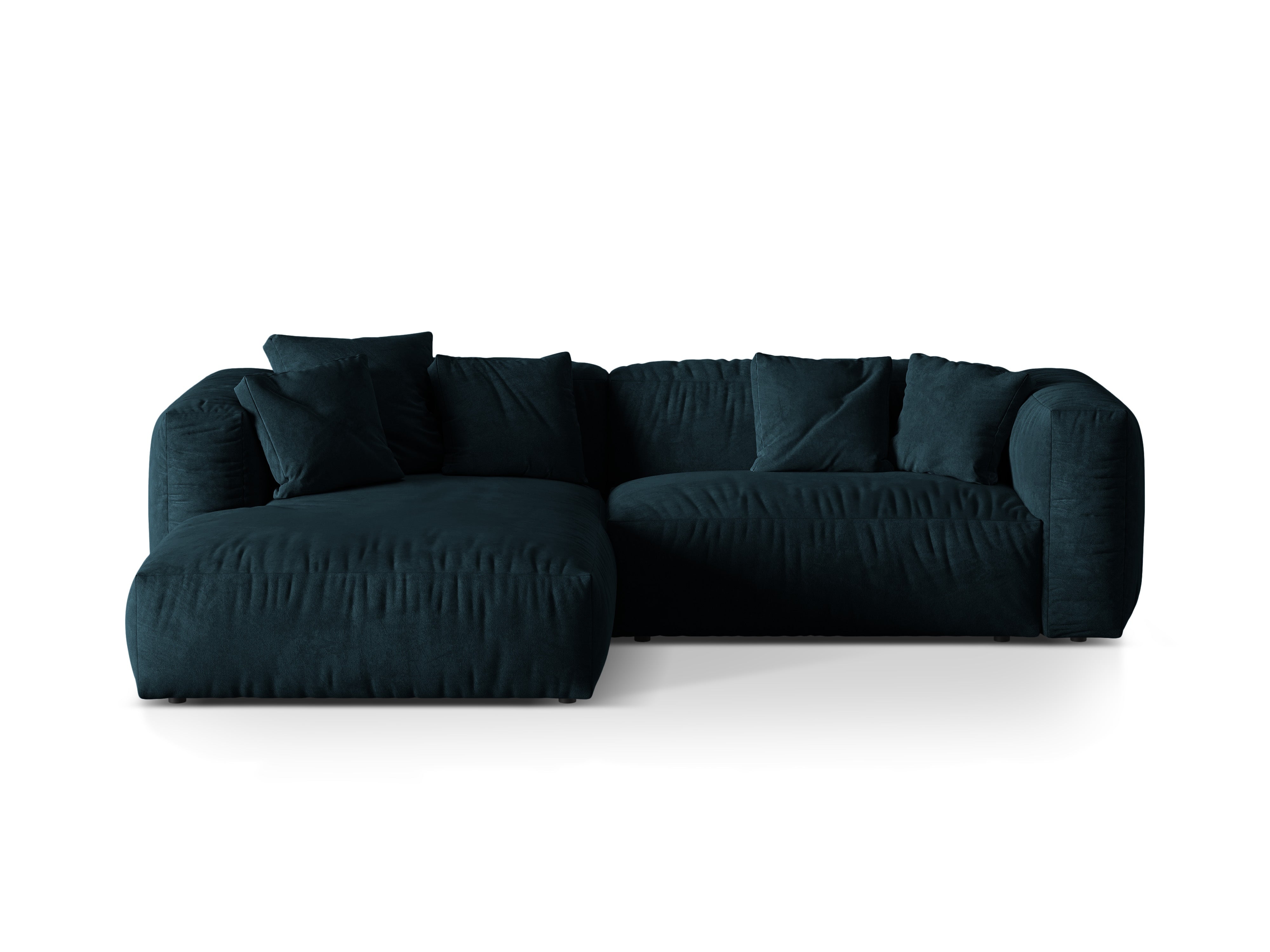 Linkshänder 2-Sitzer-Samt Martin Marine Blue Benzin