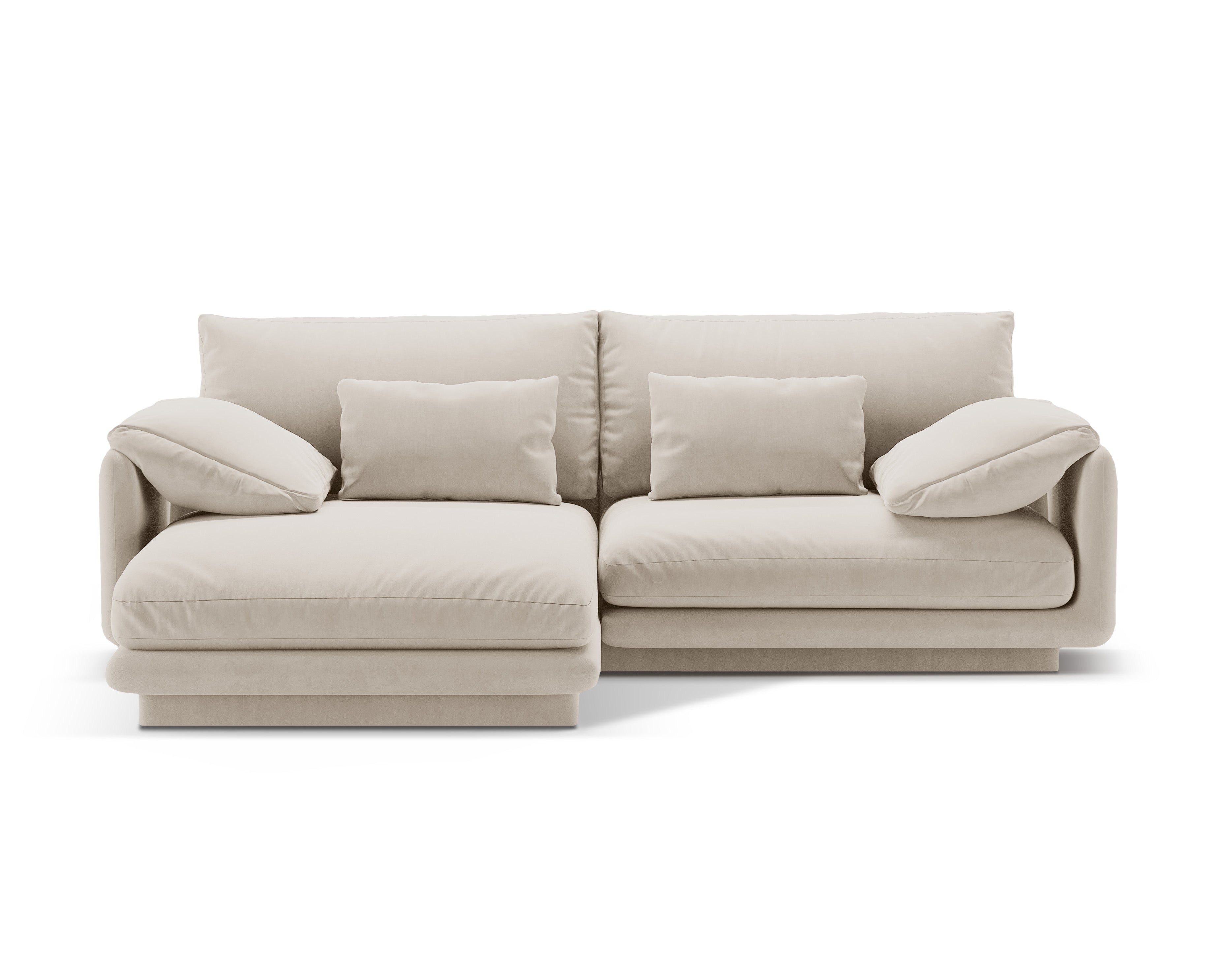Turino Ecru Velvet Velvet 3-Person links