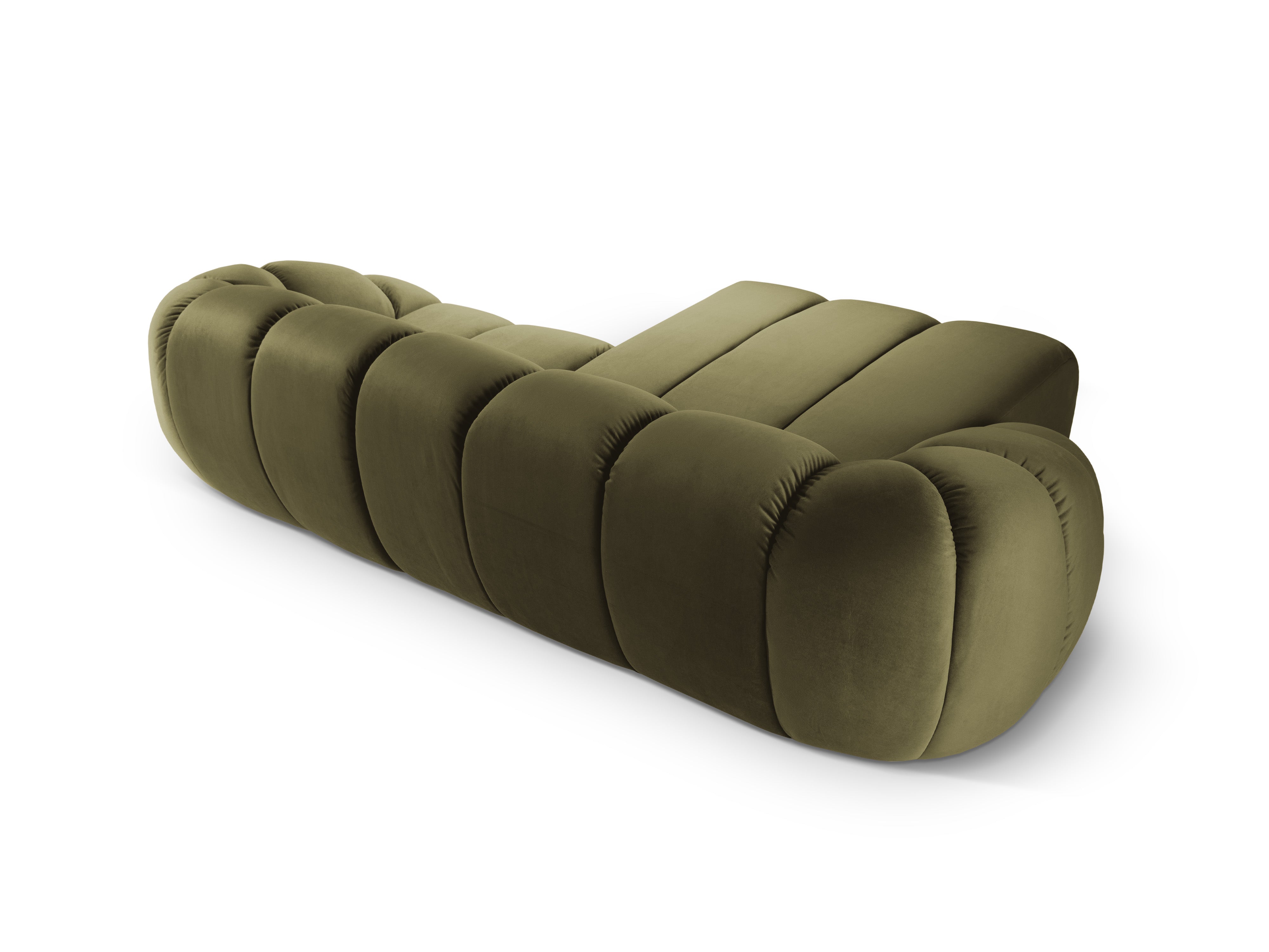Velvet Left Corner Sofa, "Diana", 3 Seats, Green, 294x182x72
Made in Europe