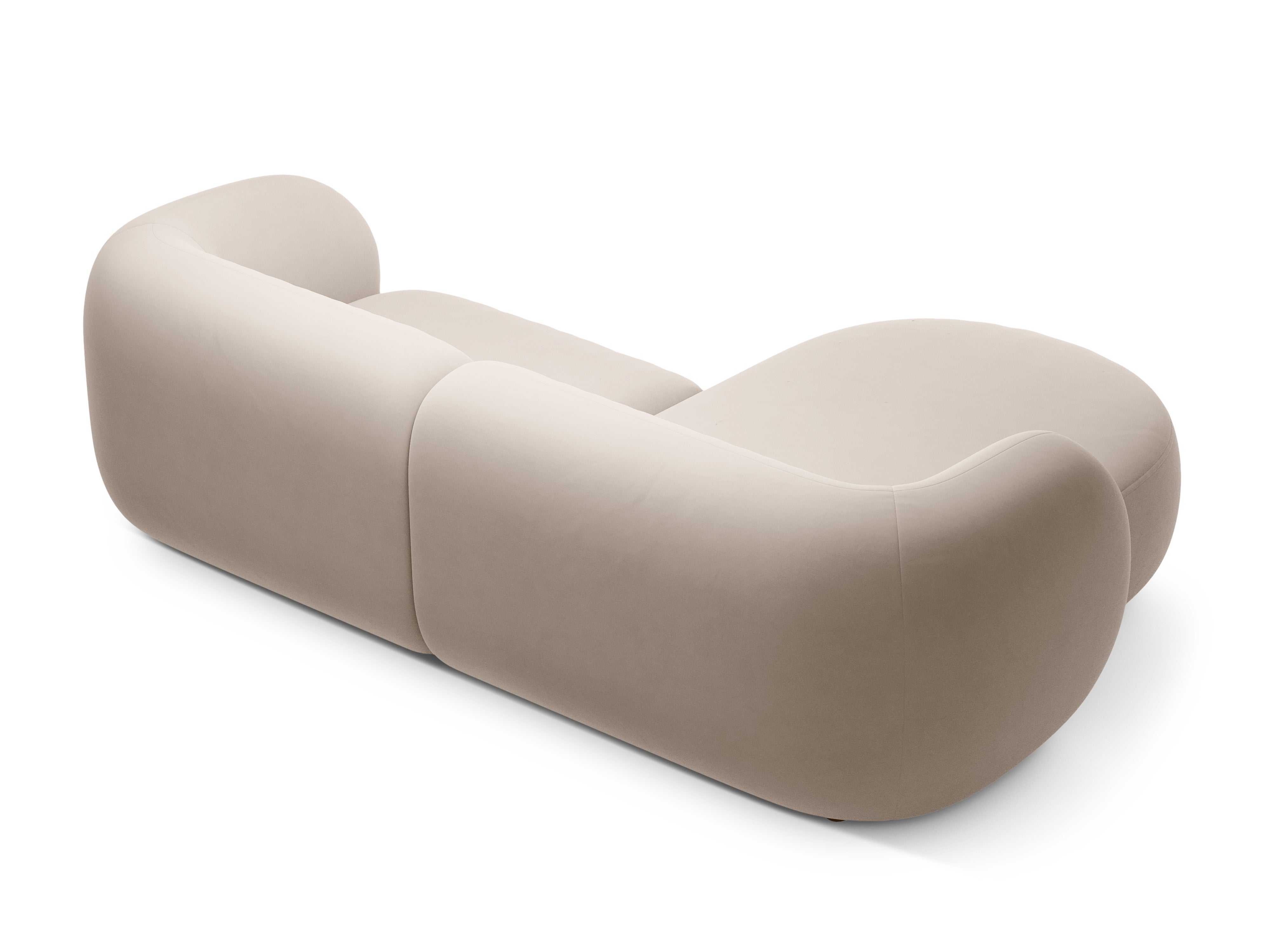 Left-facing velvet sofa for 2 KATE beige [Monika]