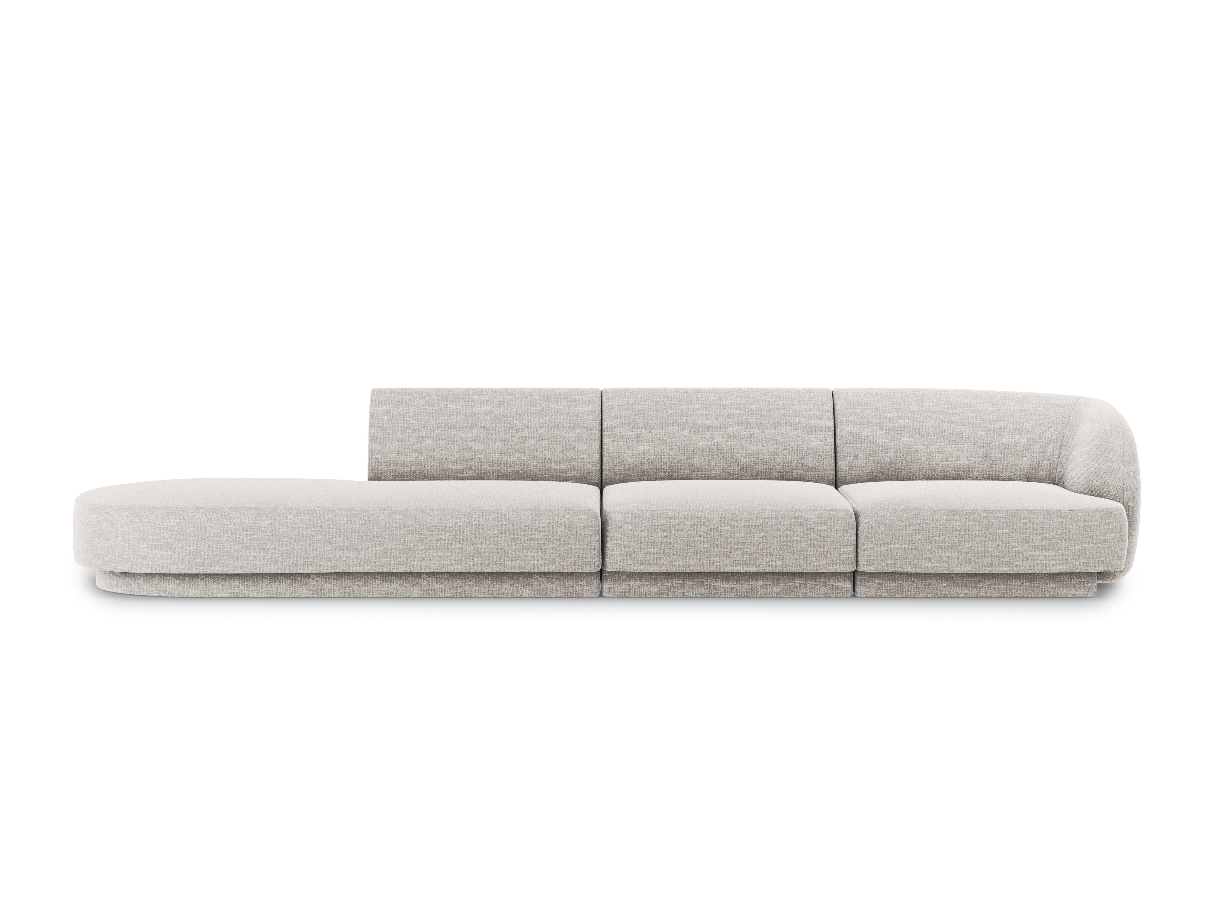 Sofa otwarta lewostronna 4-osobowa otwarta MILEY szary szenil