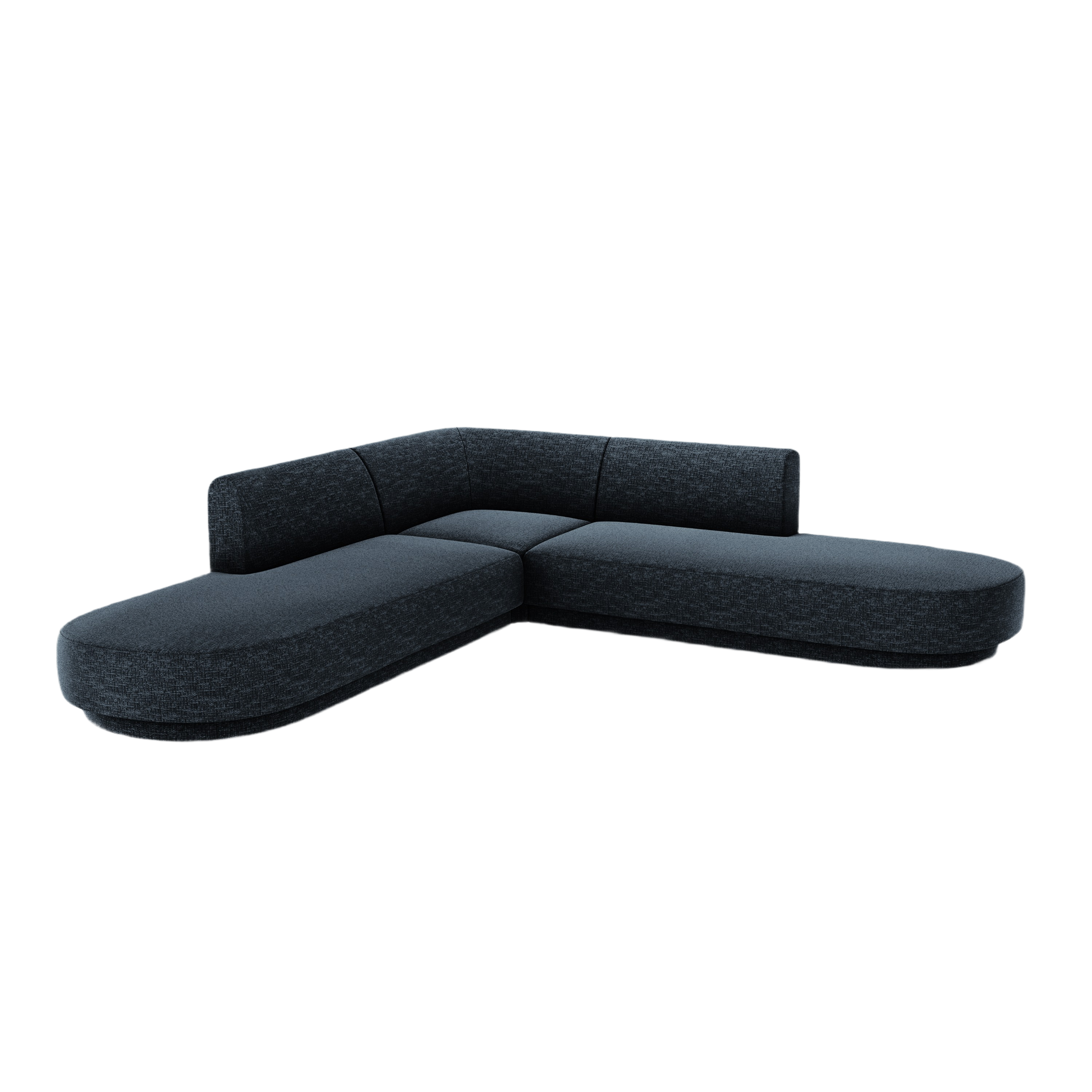 Symmetrical Open Corner Sofa MILEY Navy Blue Chenille Silk [Monika corrected]